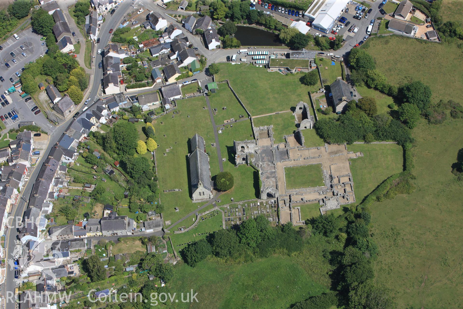 RCAHMW colour oblique photograph of St Dogmaels Abbey. Taken by Toby Driver and Oliver Davies on 28/06/2011.