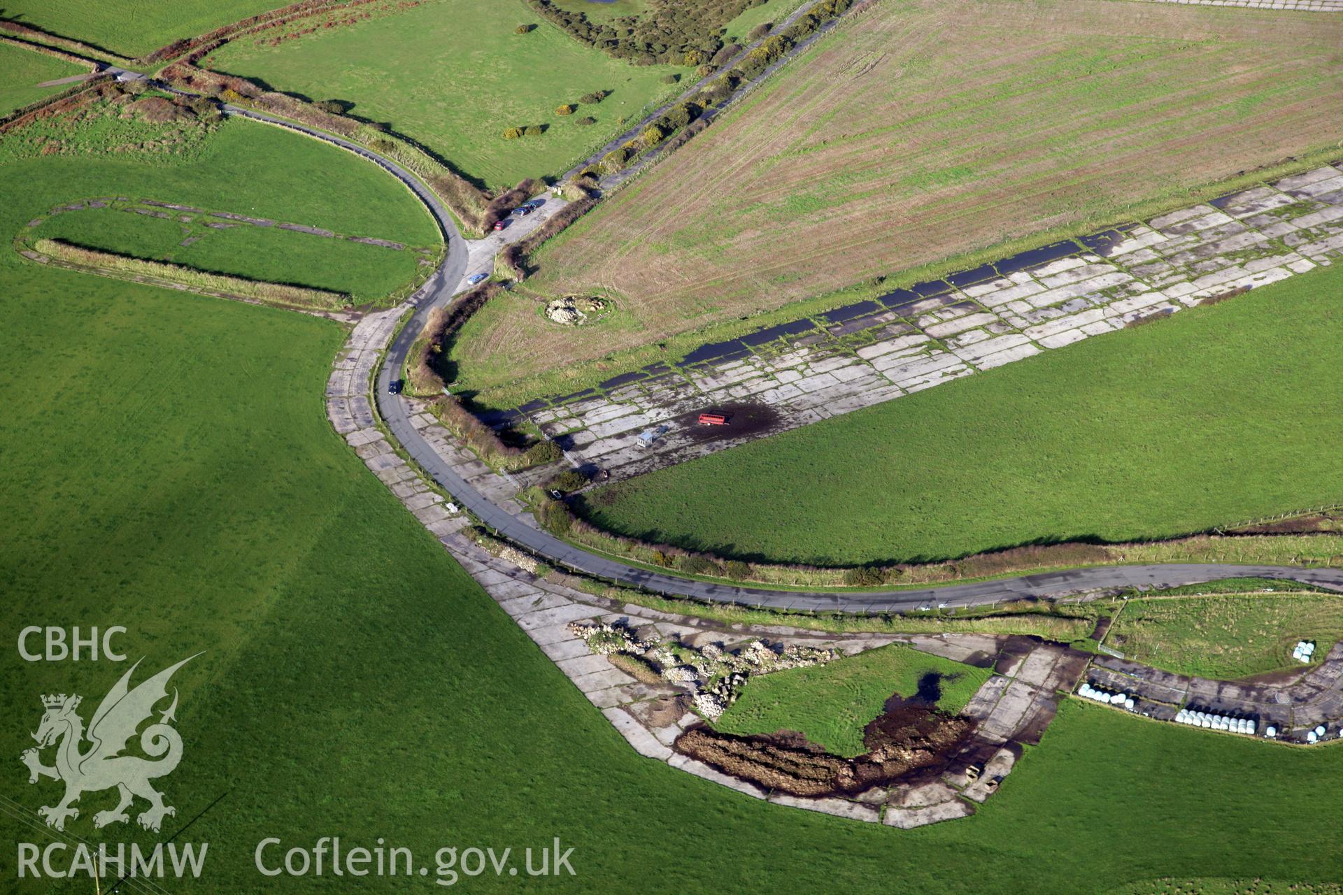 RCAHMW colour oblique photograph of St Davids Airfirld, viewed from the south-west. Taken by O. Davies & T. Driver on 22/11/2013.