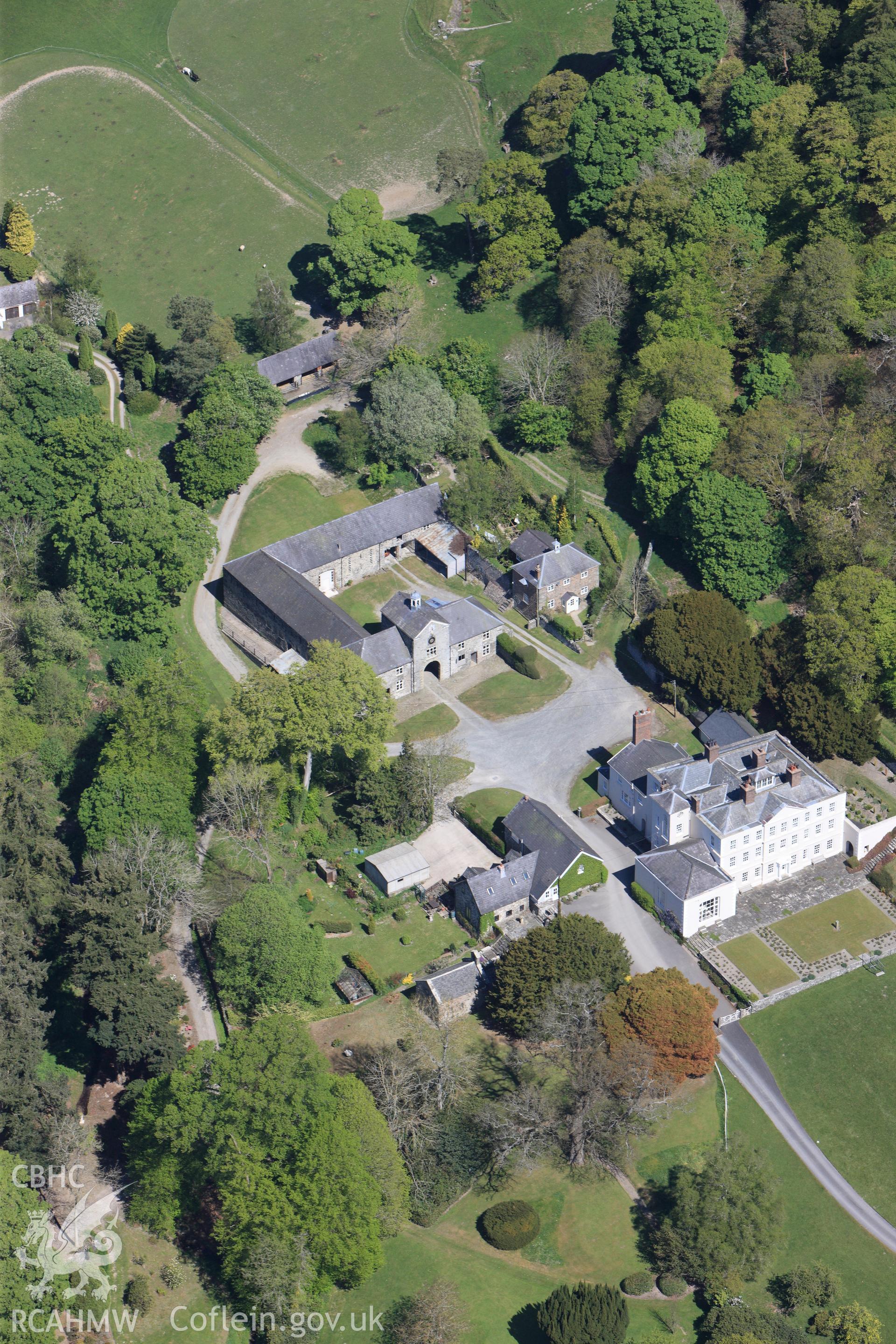 RCAHMW colour oblique photograph of Garthewin House. Taken by Toby Driver on 03/05/2011.