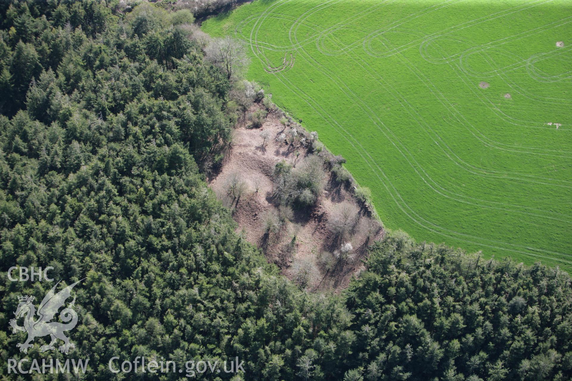 RCAHMW colour oblique photograph of Castell Forlan. Taken by Toby Driver on 08/04/2011.