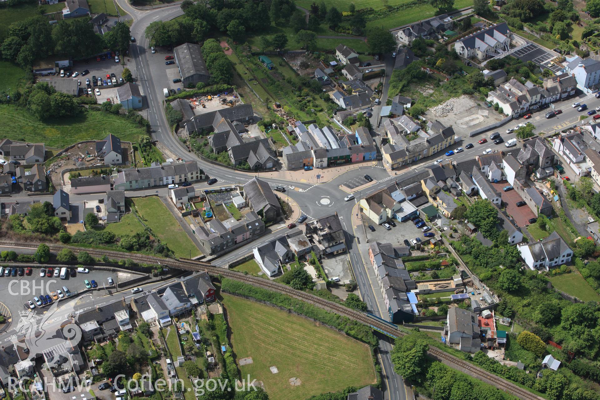 RCAHMW colour oblique photograph of Pembroke town wall. Taken by Toby Driver on 24/05/2011.