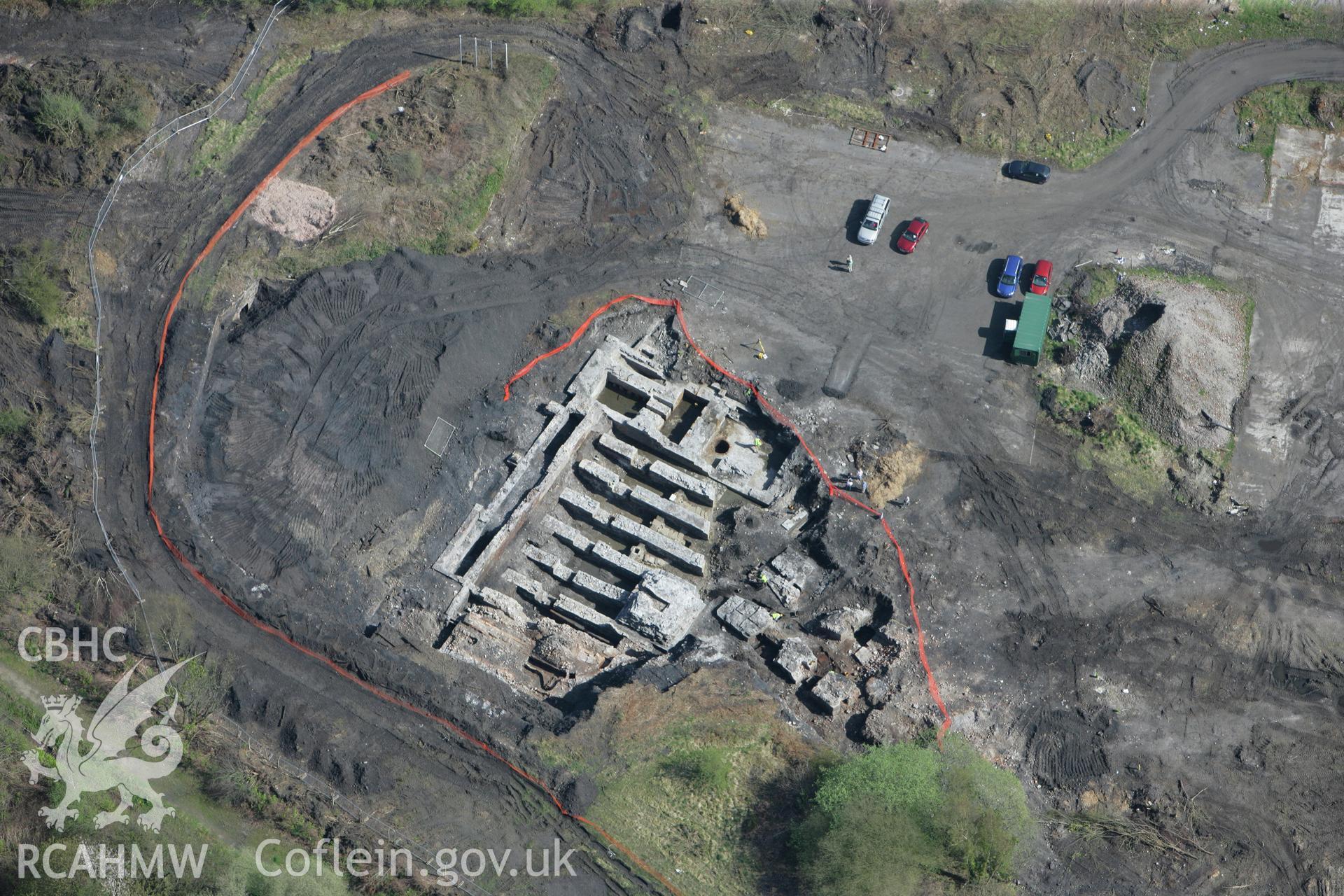 RCAHMW colour oblique photograph of Ystalyfera Iron And Tinplate Works. Taken by Toby Driver on 08/04/2011.