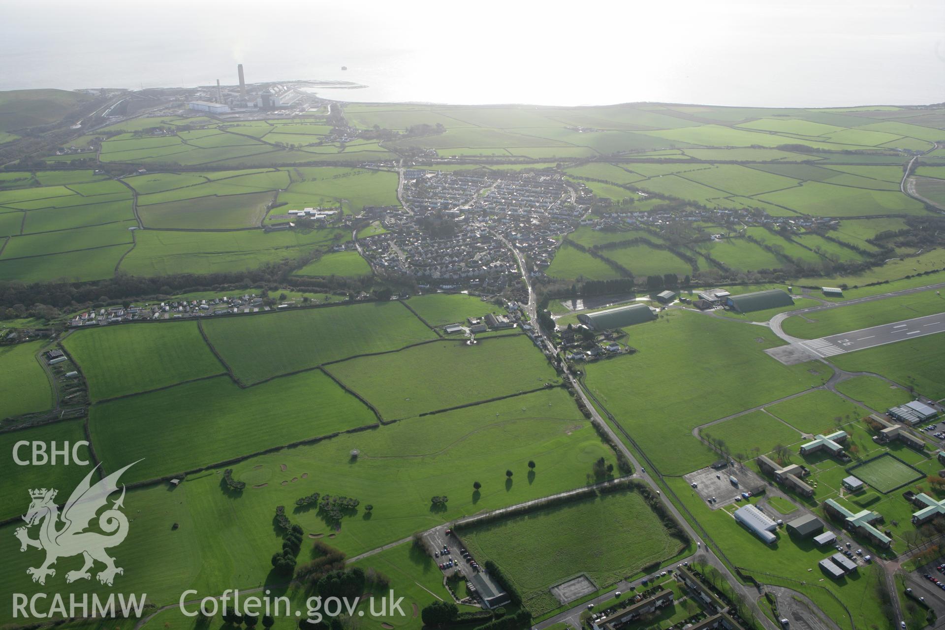 RCAHMW colour oblique photograph of St Athan, from the north. Taken by Toby Driver on 17/11/2011.