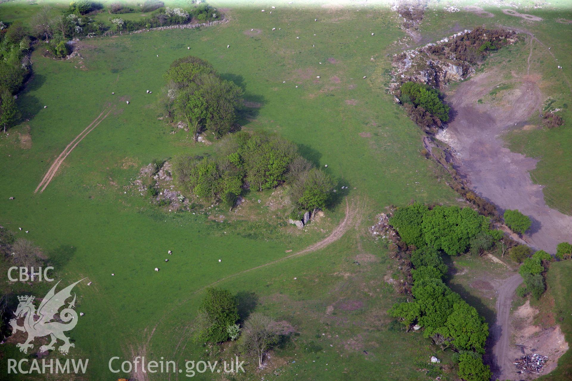 RCAHMW colour oblique photograph of Limekilns at Penymynydd, Pedair Heol. Taken by Toby Driver and Oliver Davies on 04/05/2011.