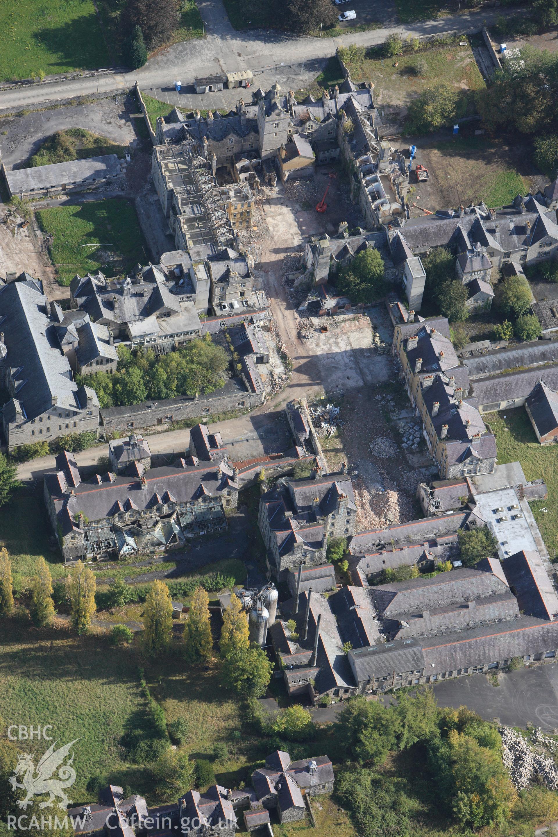 RCAHMW colour oblique photograph of North Wales Counties Hospital, Denbigh. Taken by Toby Driver on 04/10/2011.