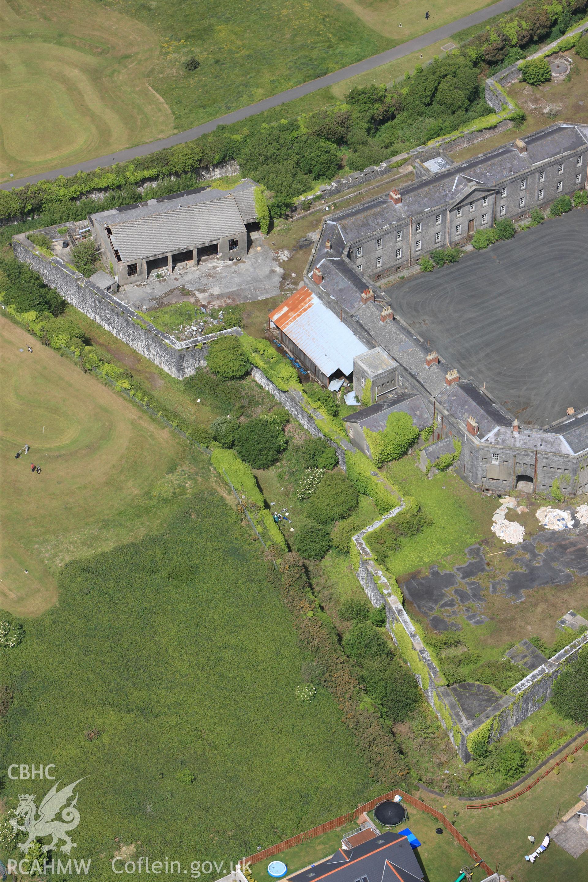 RCAHMW colour oblique photograph of Former defensible barracks, Pembroke Dock. Taken by Toby Driver on 24/05/2011.