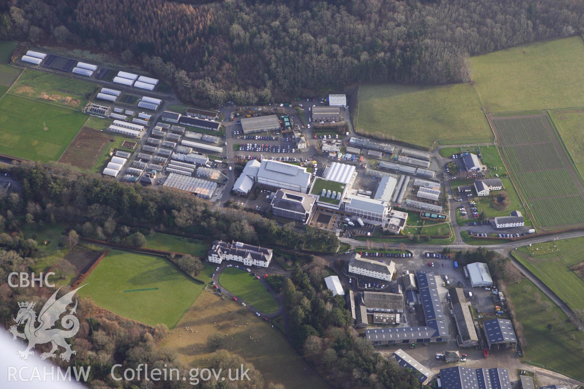 RCAHMW colour oblique photograph of IGER/ IBERS, View from North. Taken by Toby Driver on 07/02/2012.