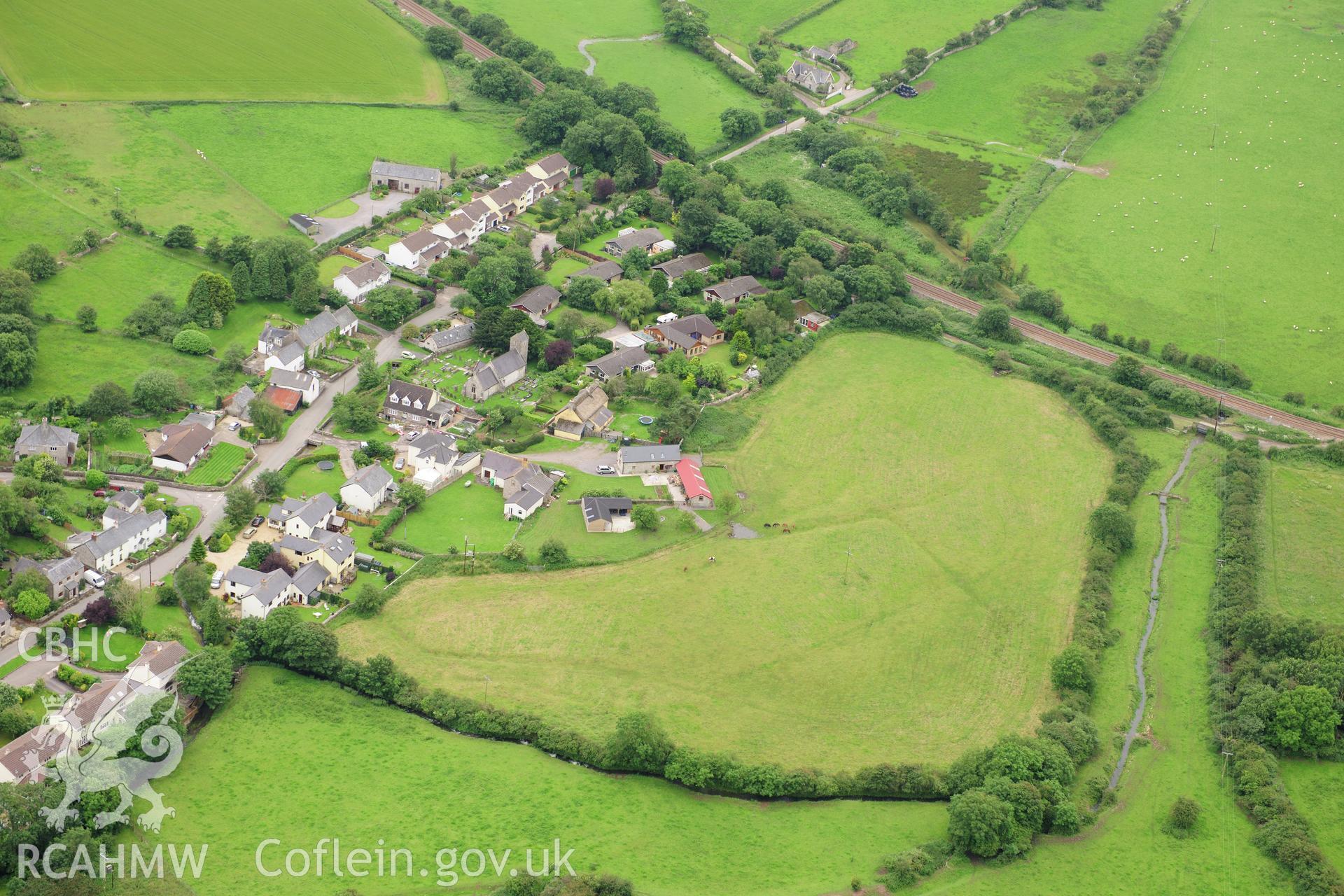 RCAHMW colour oblique photograph of Llandow Village. Taken by Toby Driver on 05/07/2012.