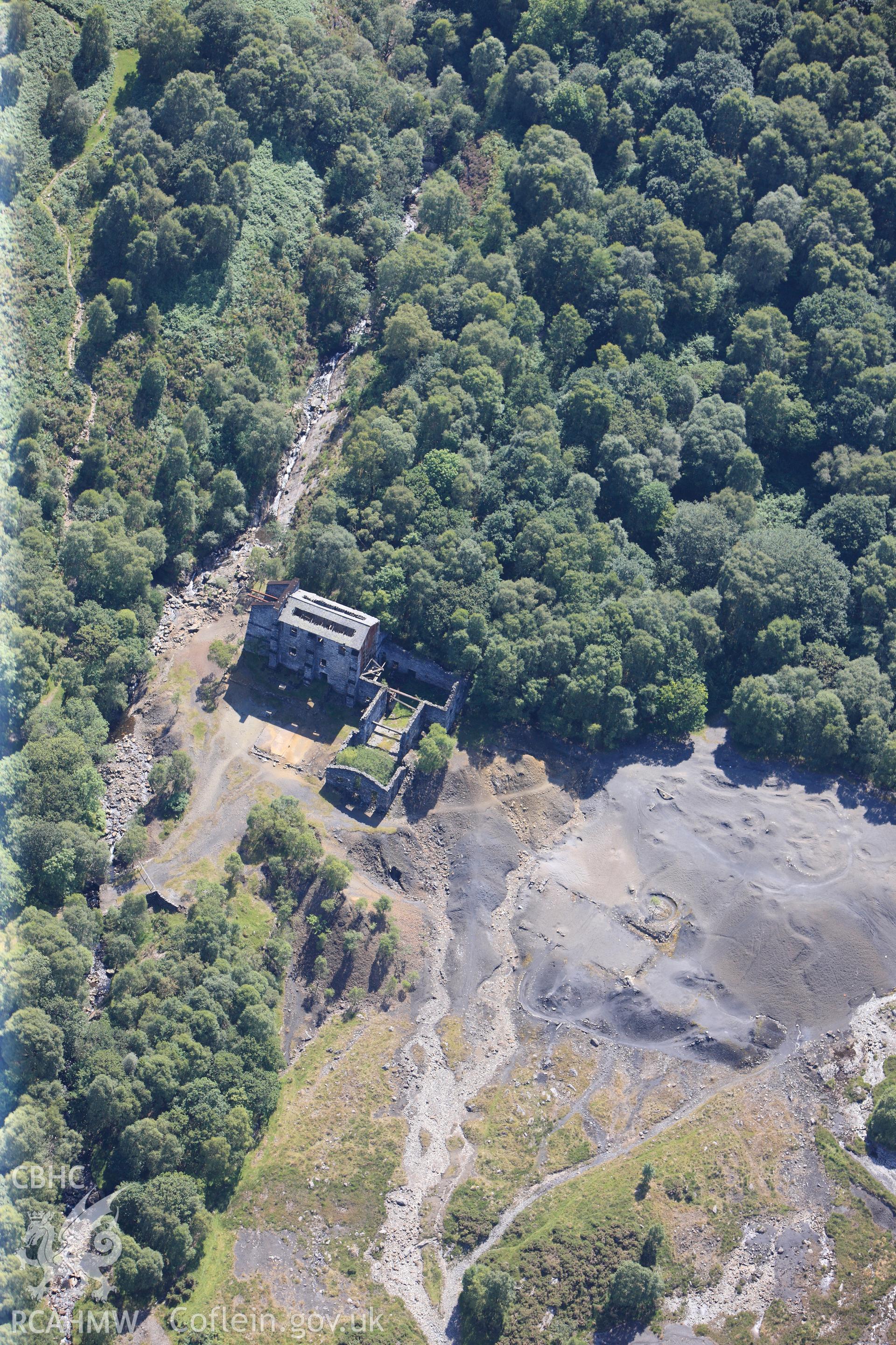 RCAHMW colour oblique photograph of Klondyke lead mine, viewed from the north. Taken by Toby Driver on 10/08/2012.