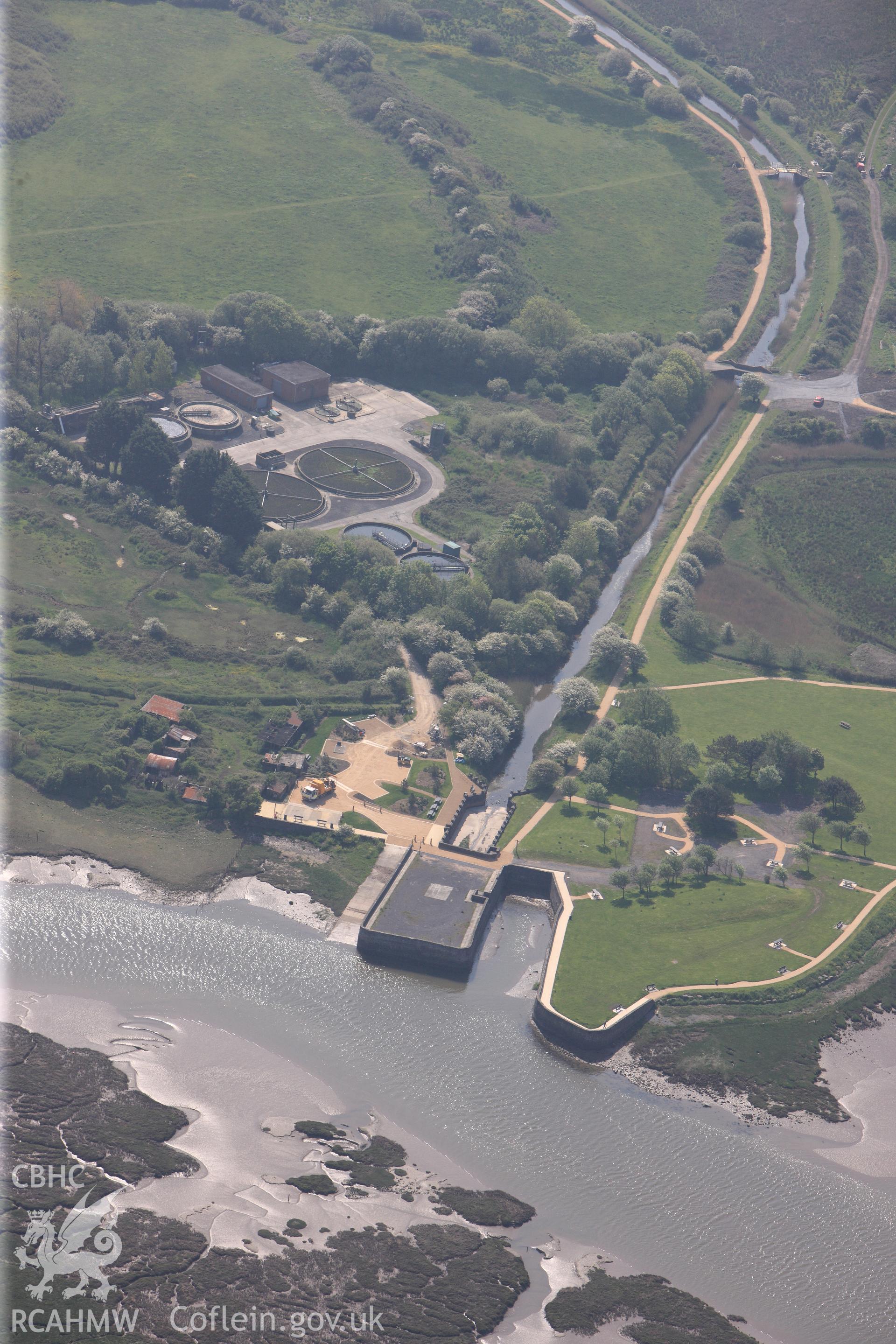 RCAHMW colour oblique photograph of General view of Kymer's Quay, looking south east. Taken by Toby Driver on 24/05/2012.