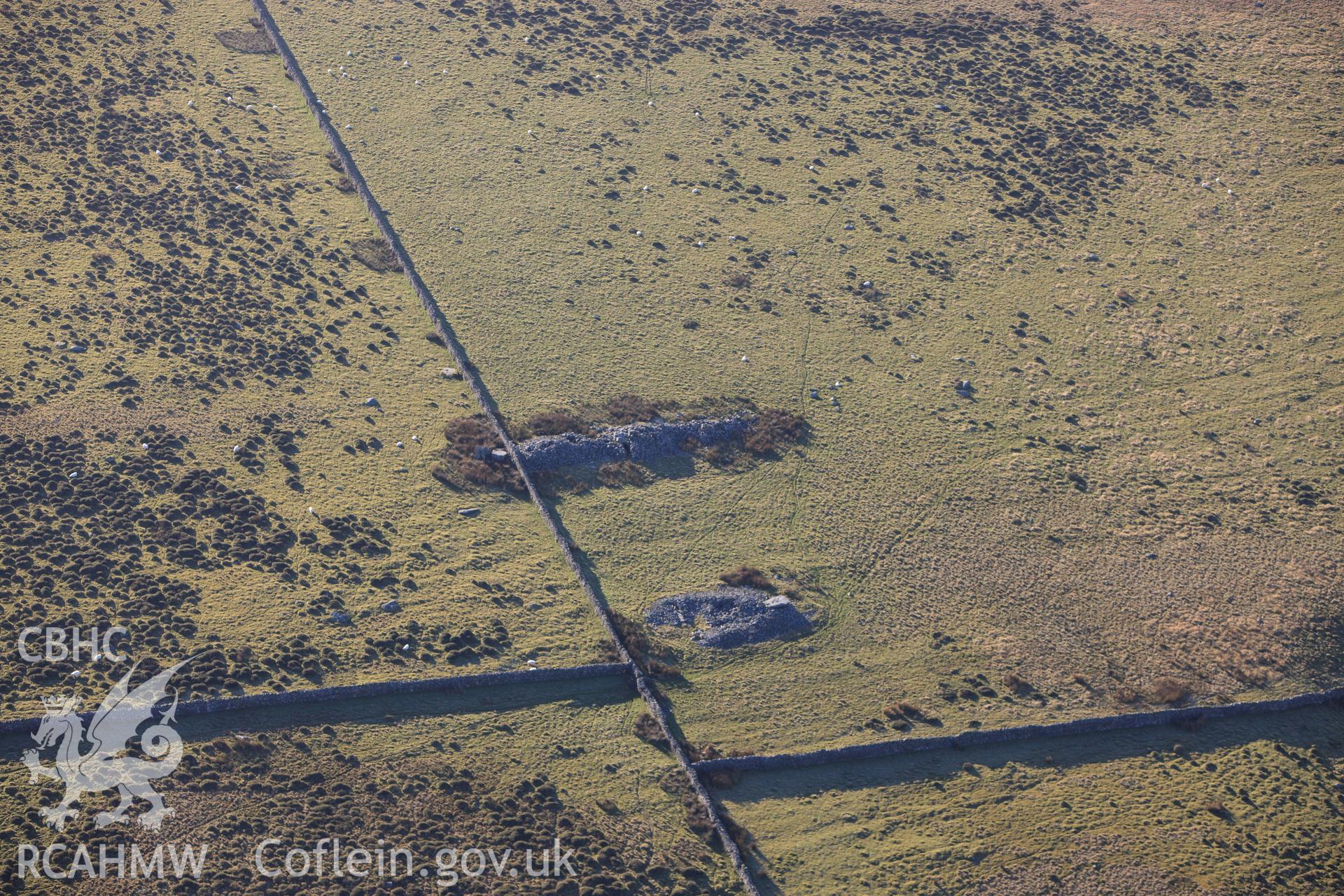 RCAHMW colour oblique photograph of Carneddau Hengwm. Taken by Toby Driver on 10/12/2012.