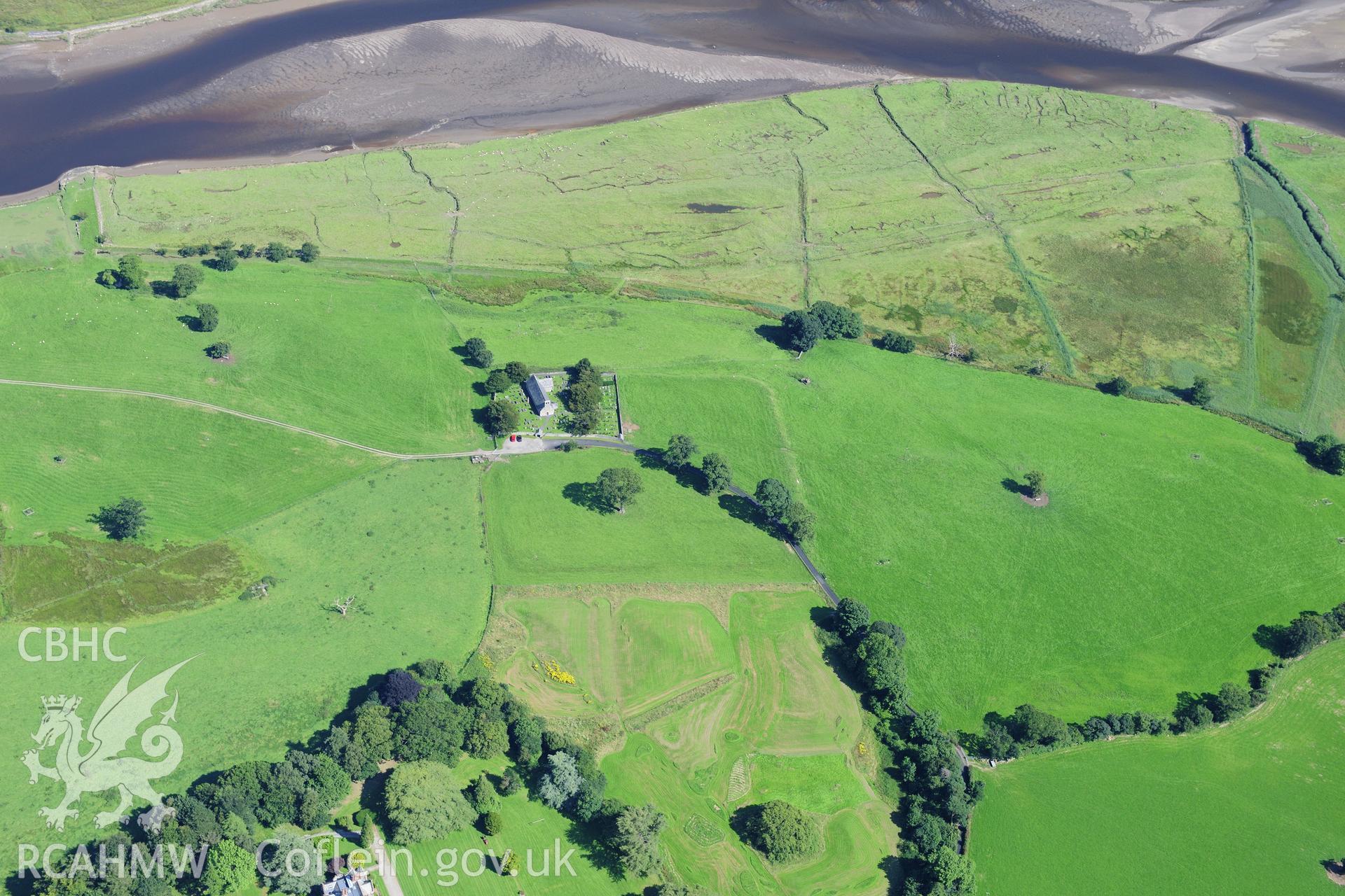 RCAHMW colour oblique photograph of Canonvium roman fort, Caerhun. Taken by Toby Driver on 10/08/2012.