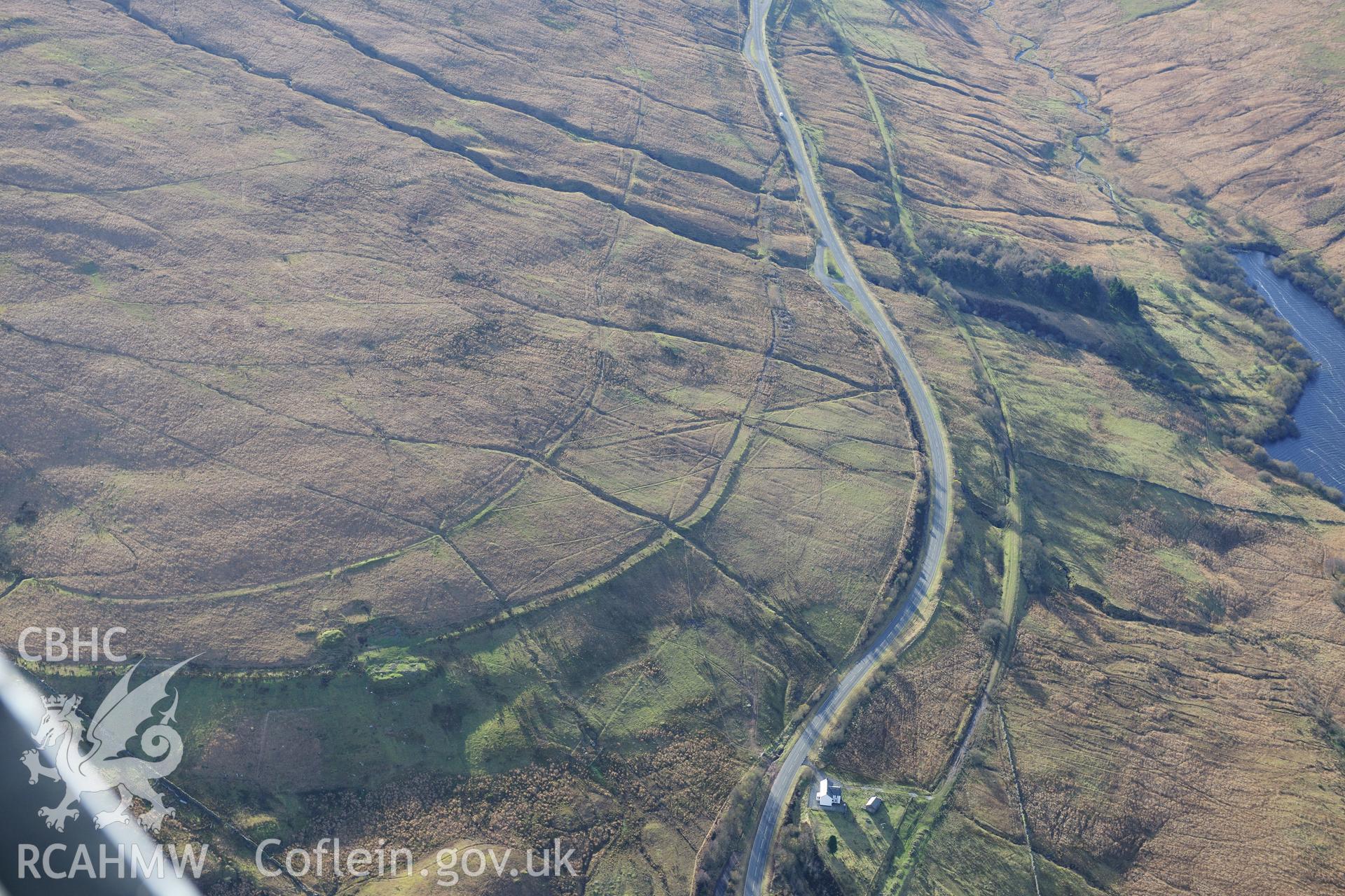 RCAHMW colour oblique photograph of Grawen Depot, Cray. Taken by Toby Driver on 28/11/2012.