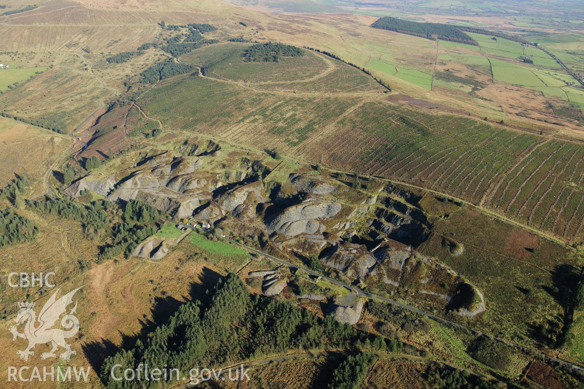 RCAHMW colour oblique photograph of Rosebush Quarry. Taken by Toby Driver on 05/11/2012.