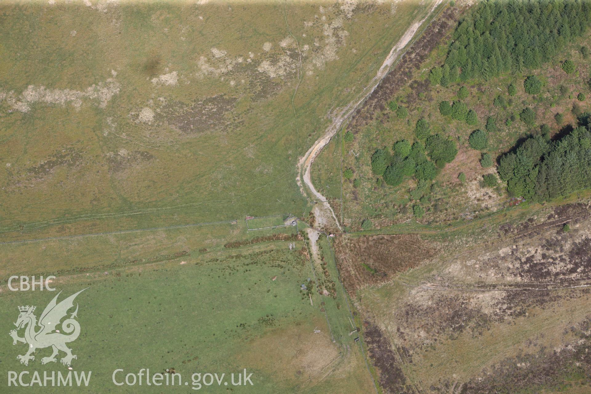 RCAHMW colour oblique photograph of Troedrhiwhir standing stone. Taken by Toby Driver on 28/05/2012.