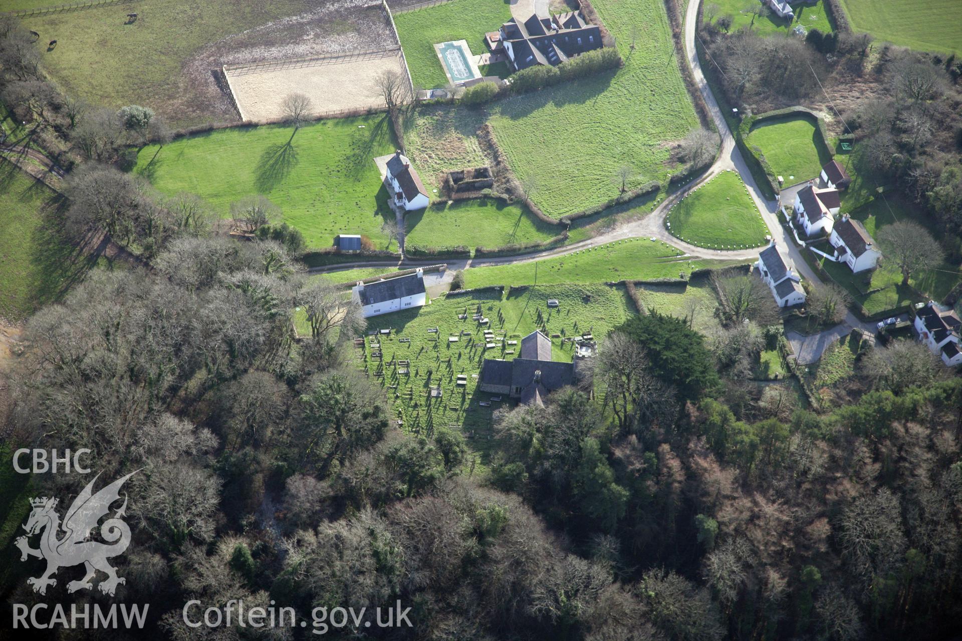 RCAHMW colour oblique photograph of St Andrew's Church, Penrice. Taken by Toby Driver on 02/02/2012.