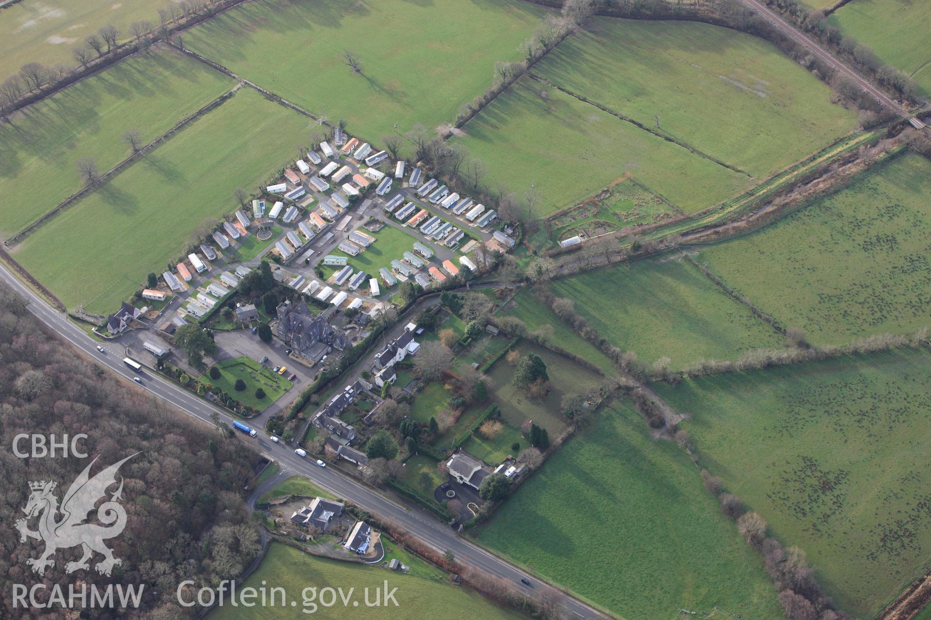 RCAHMW colour oblique photograph of Maenan Abbey. Taken by Toby Driver on 13/01/2012.