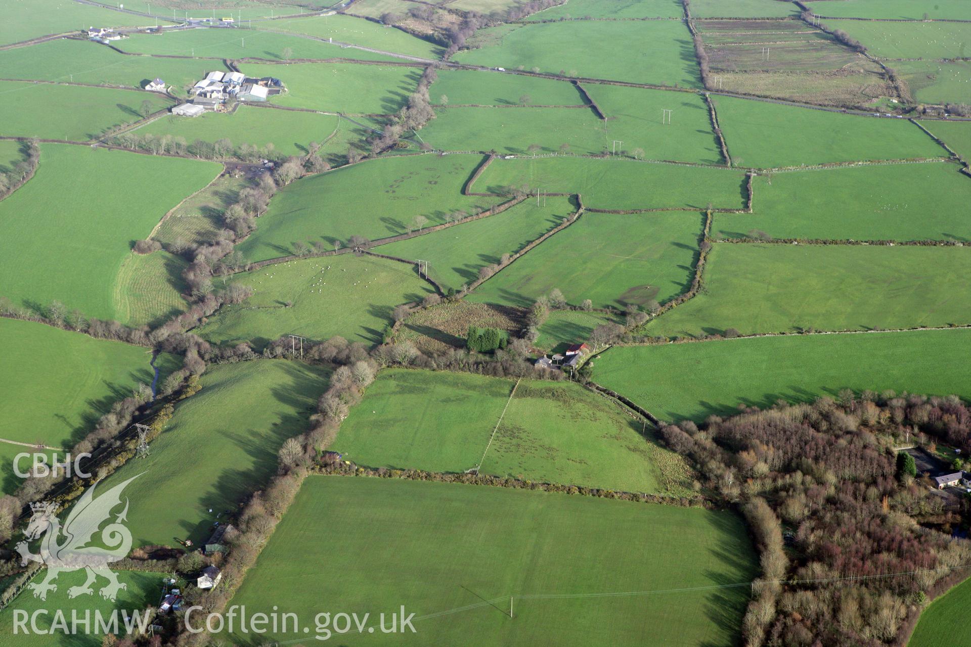 RCAHMW colour oblique photograph of Bryn Glas Roman signal station. Taken by Toby Driver on 13/01/2012.