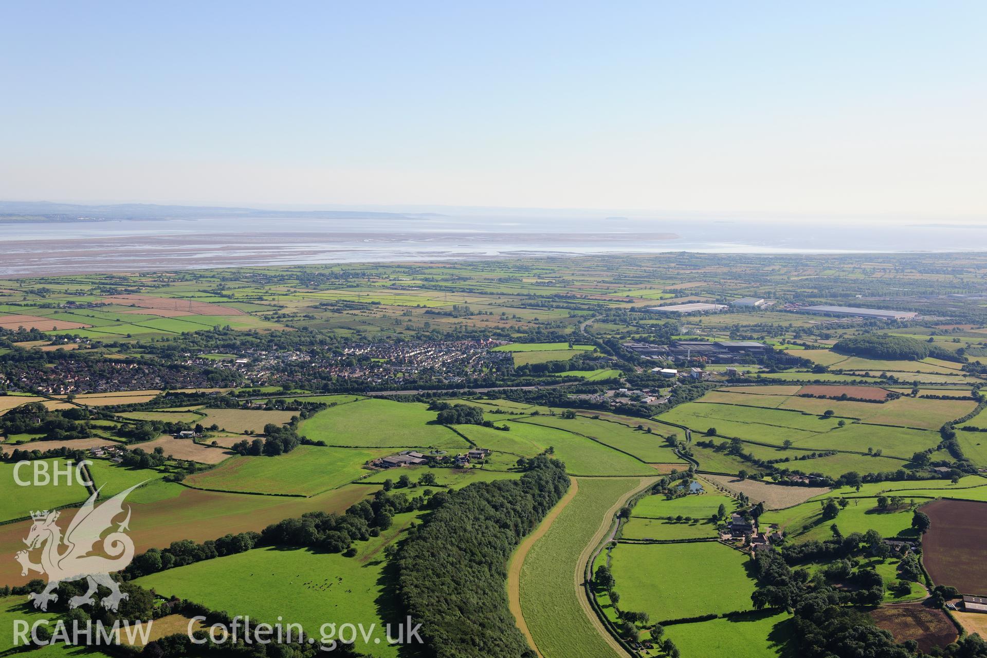 RCAHMW colour oblique photograph of Willcrick Hill, landscape view from north-east. Taken by Toby Driver on 24/07/2012.