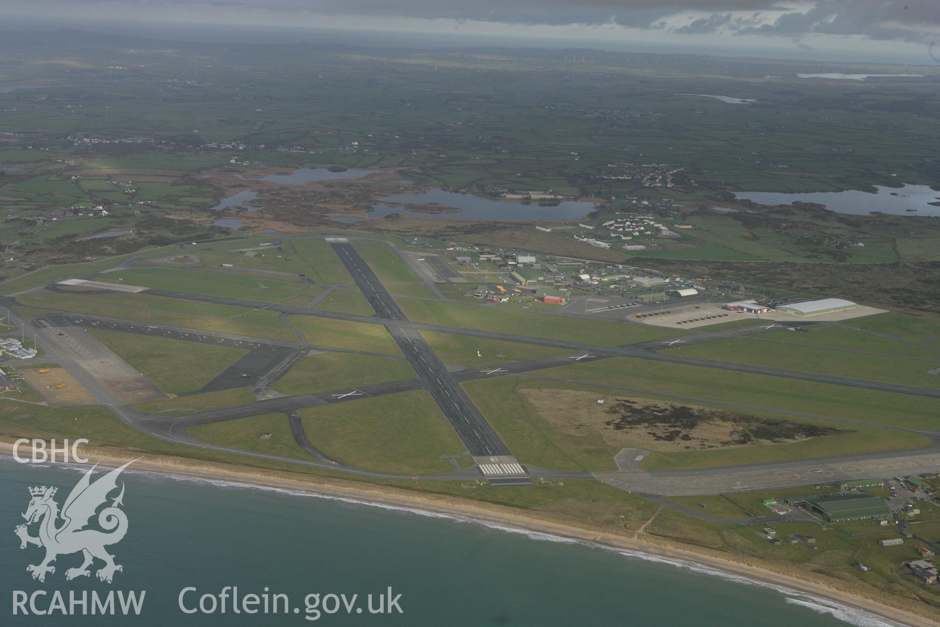 RCAHMW colour oblique photograph of RAF Valley, view from south-west. Taken by Toby Driver on 13/01/2012.