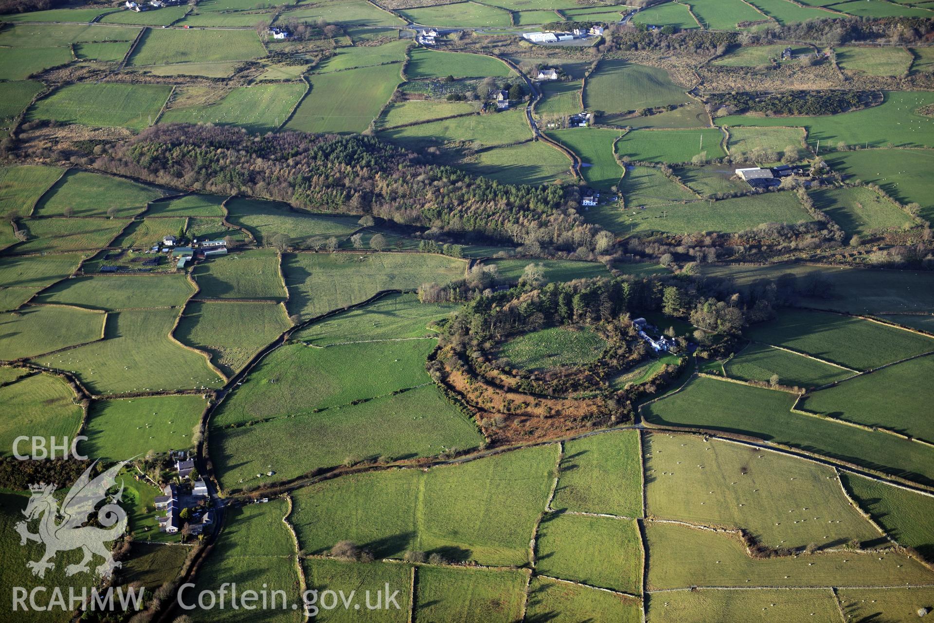 RCAHMW colour oblique photograph of Dinas Dinorwig Hillfort. Taken by Toby Driver on 10/12/2012.