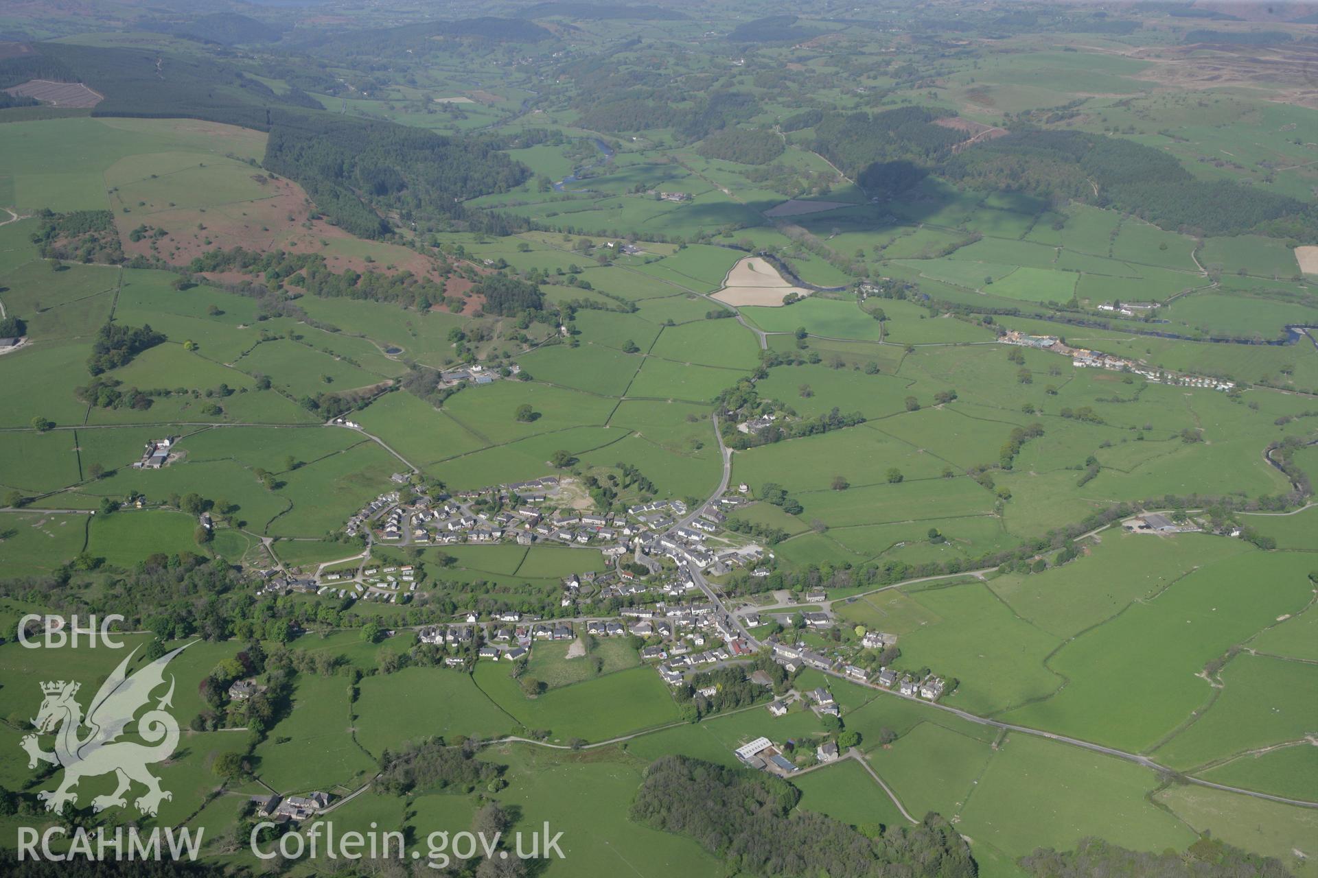 RCAHMW colour oblique photograph of Llandrillo village. Taken by Toby Driver on 03/05/2011.