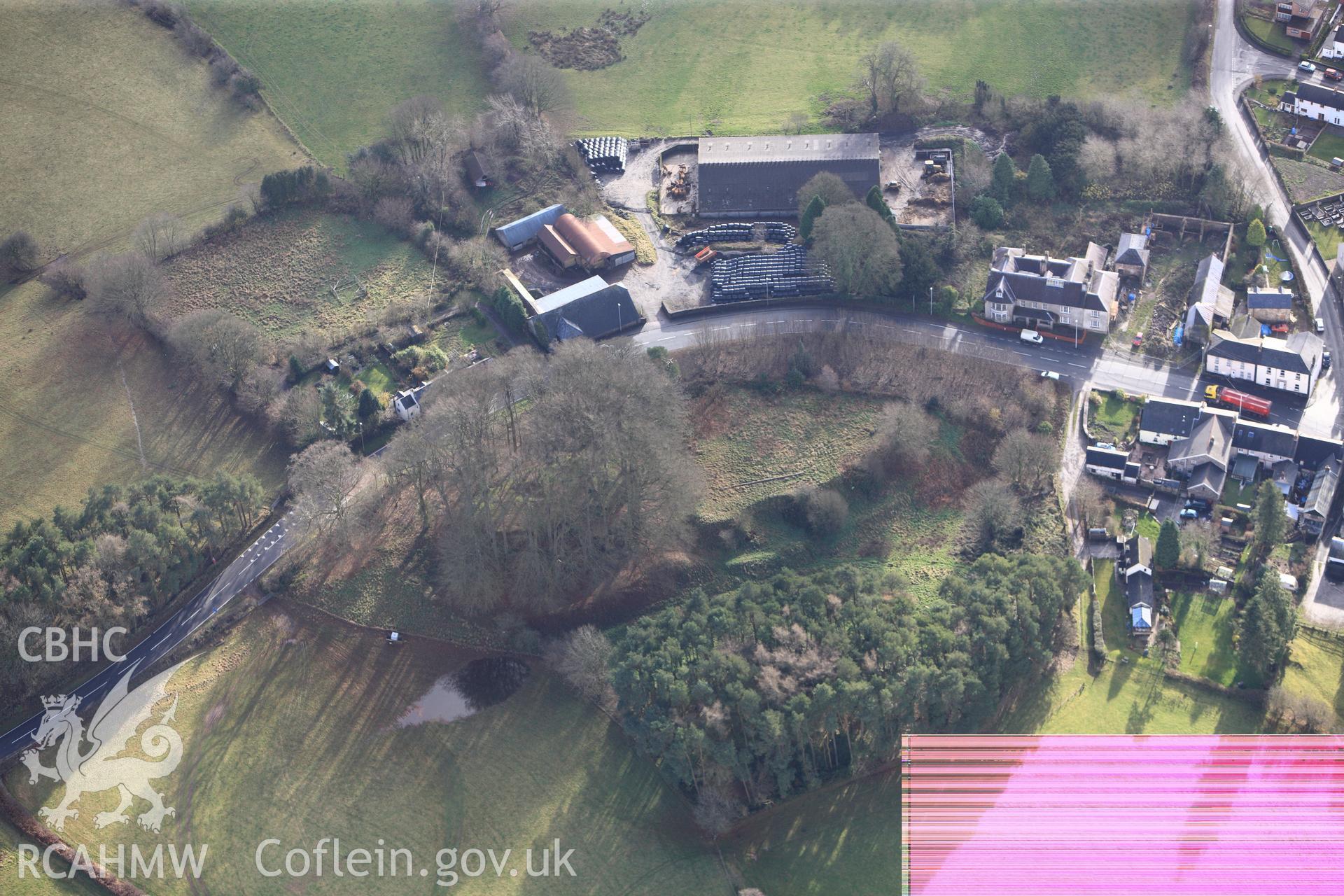 RCAHMW colour oblique photograph of Trecastle Motte. Taken by Toby Driver on 23/11/2012.