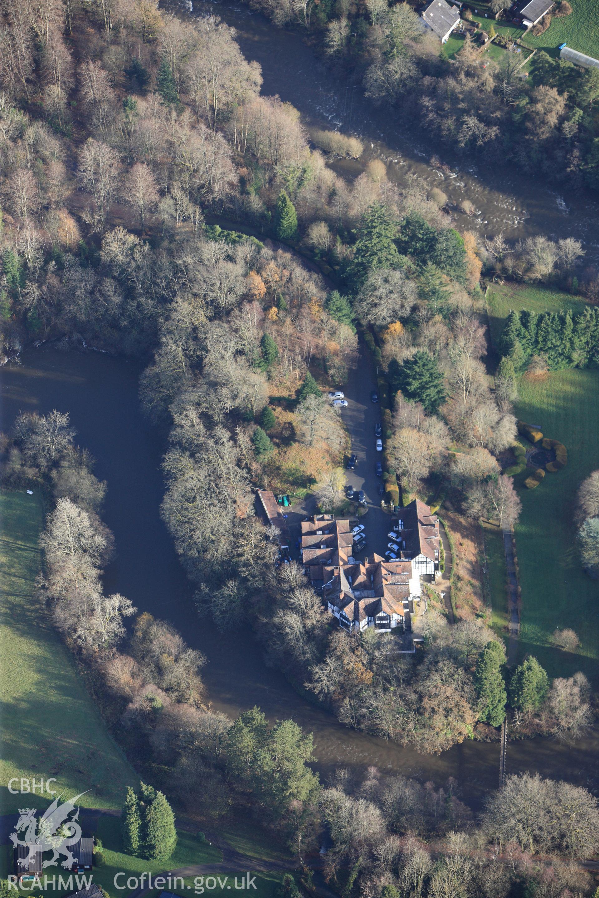 RCAHMW colour oblique photograph of Caer Beris, motte. Taken by Toby Driver on 23/11/2012.