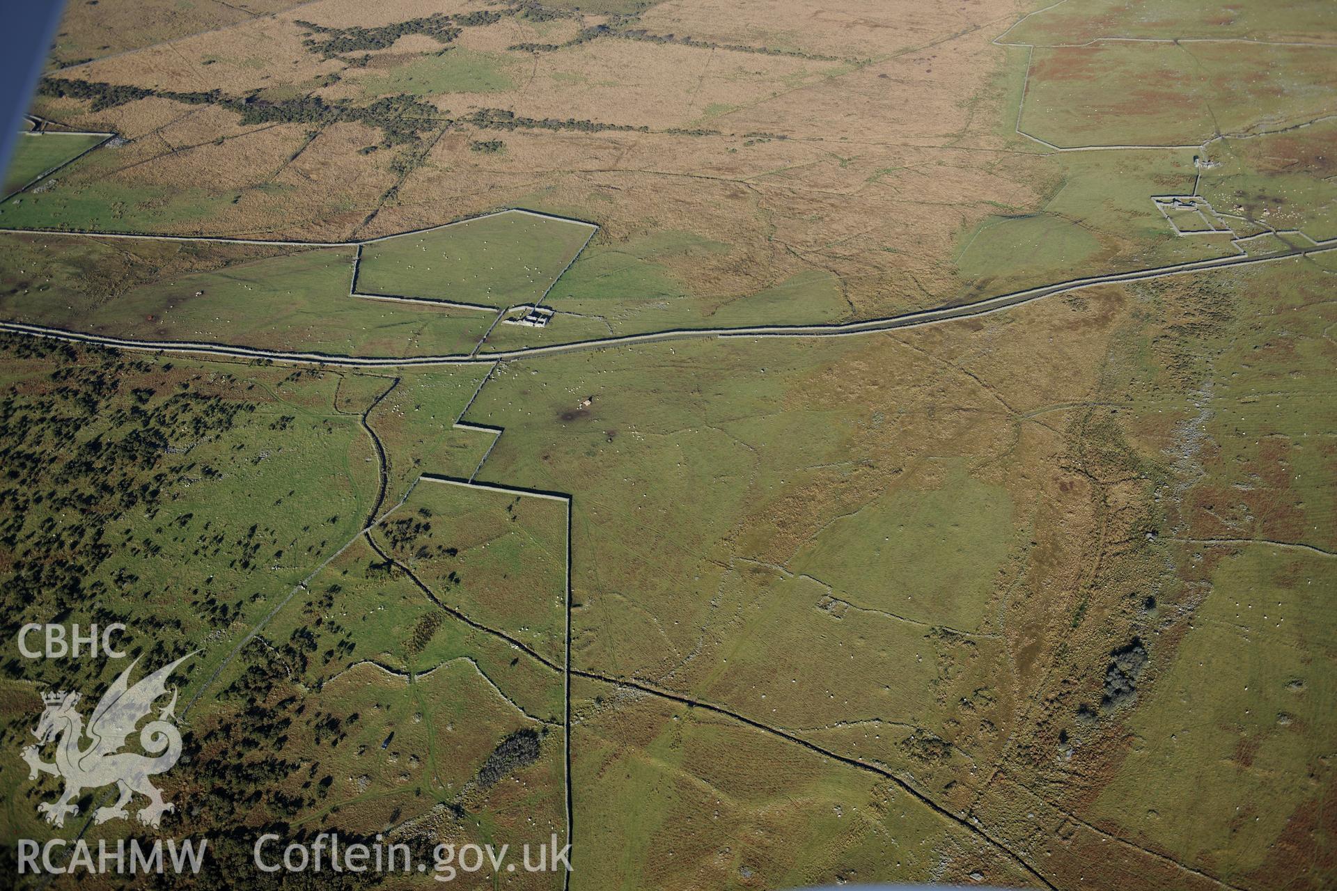 RCAHMW colour oblique photograph of Cors y Gedol field system, eastern part. Taken by Toby Driver on 10/12/2012.