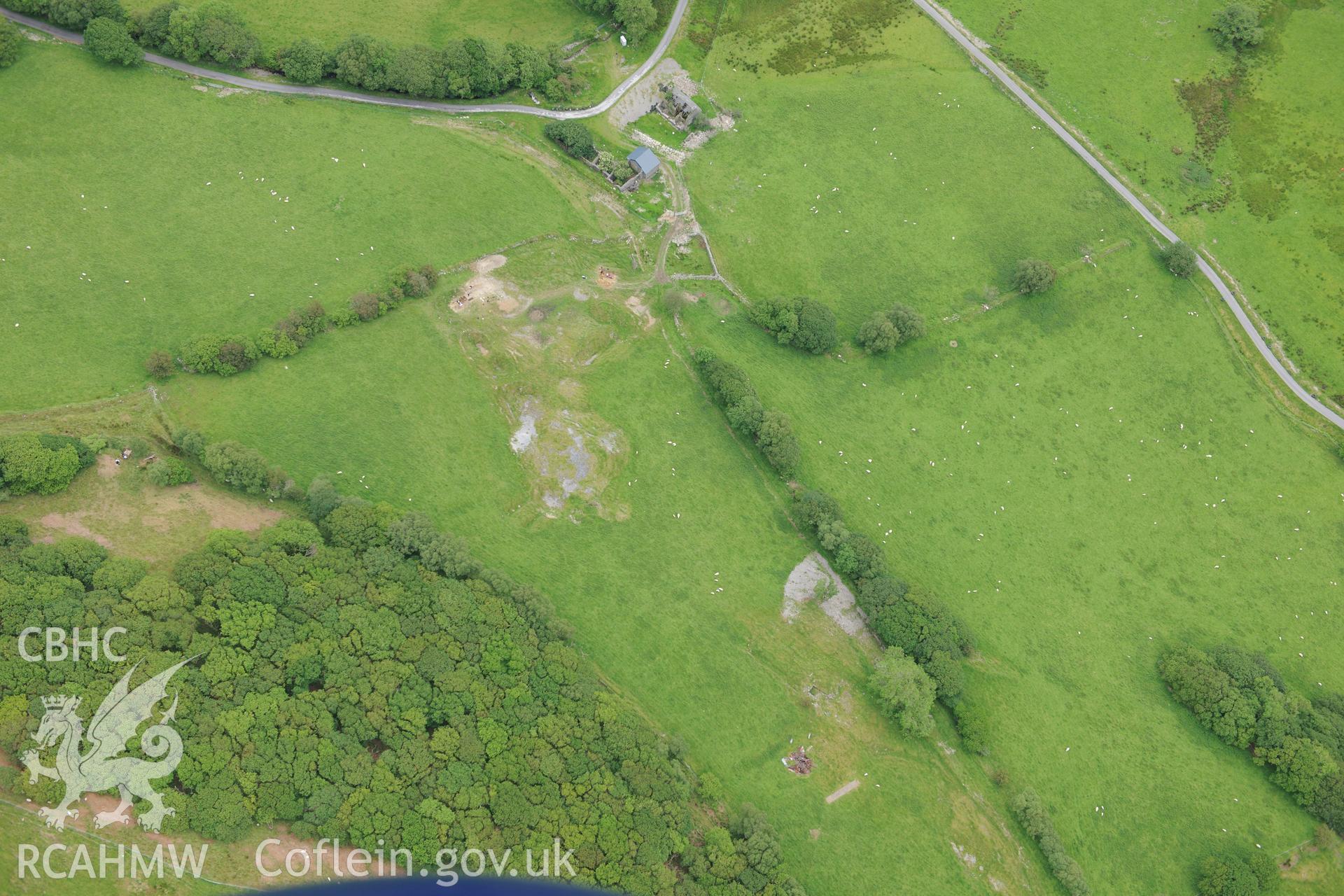 RCAHMW colour oblique photograph of Florida Mine, excavations in progress. Taken by Toby Driver on 19/06/2012.