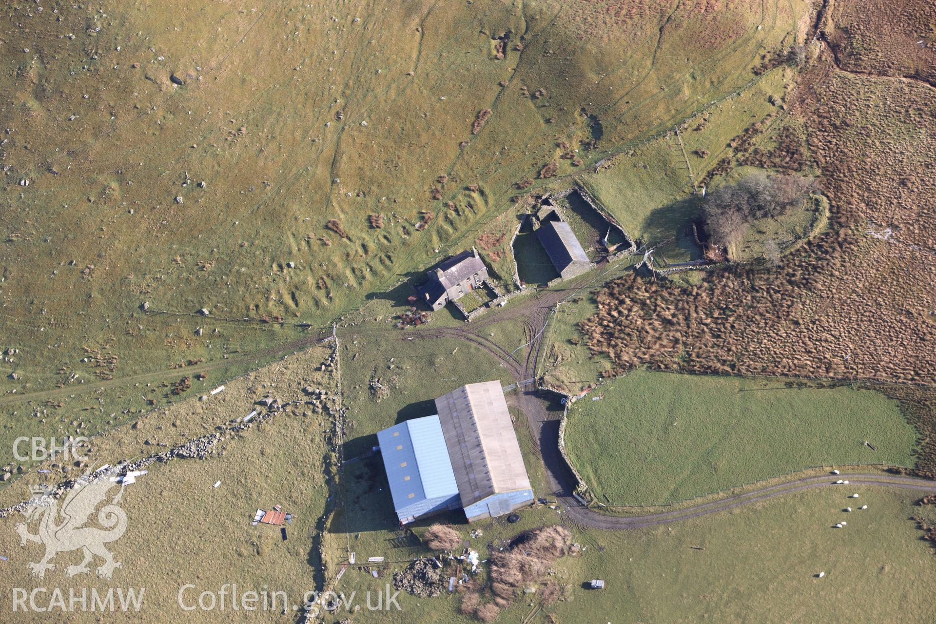 RCAHMW colour oblique photograph of Frongoch Farm. Taken by Toby Driver on 07/02/2012.