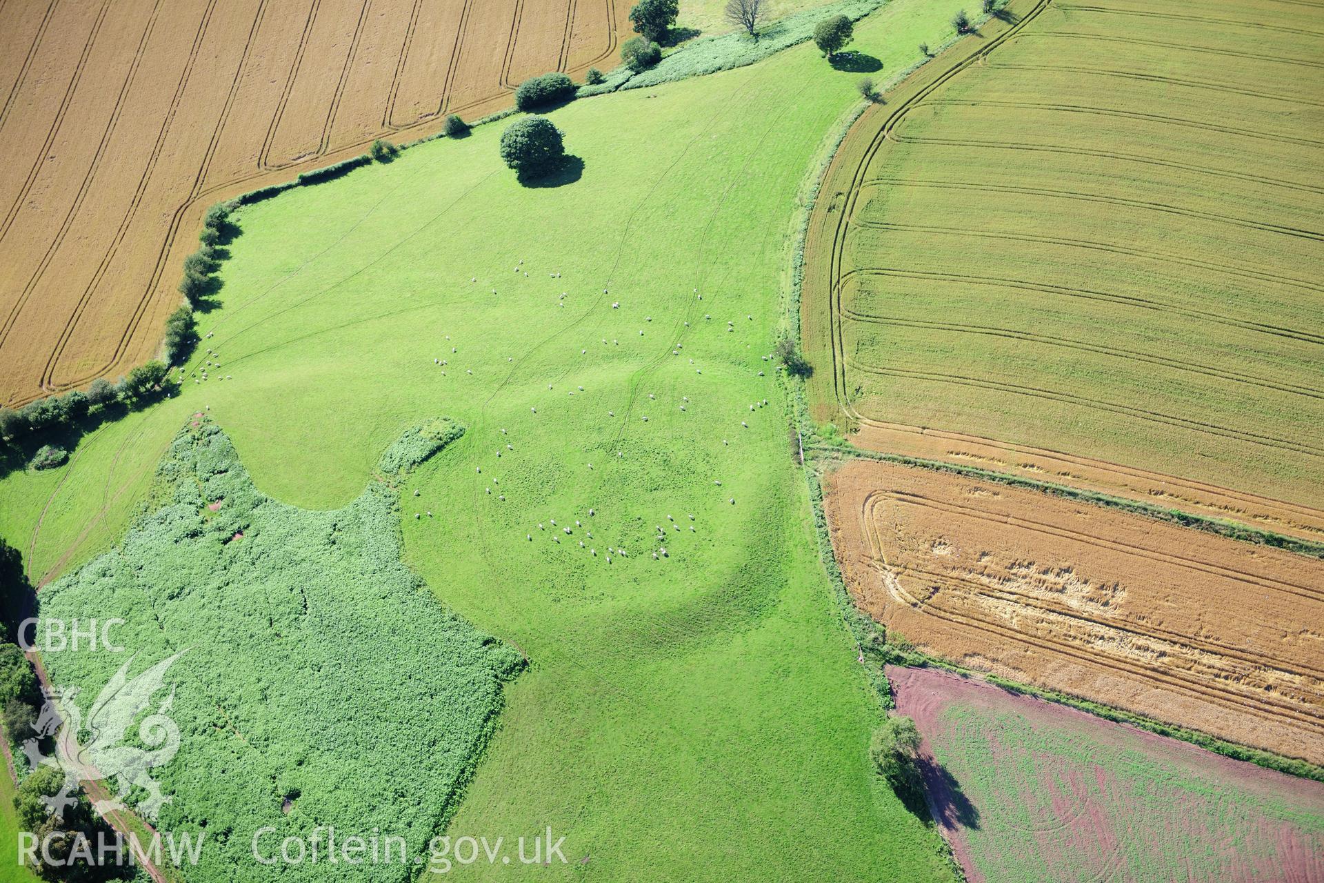 RCAHMW colour oblique photograph of Gaer, SW of Trellech Cross. Taken by Toby Driver on 24/07/2012.