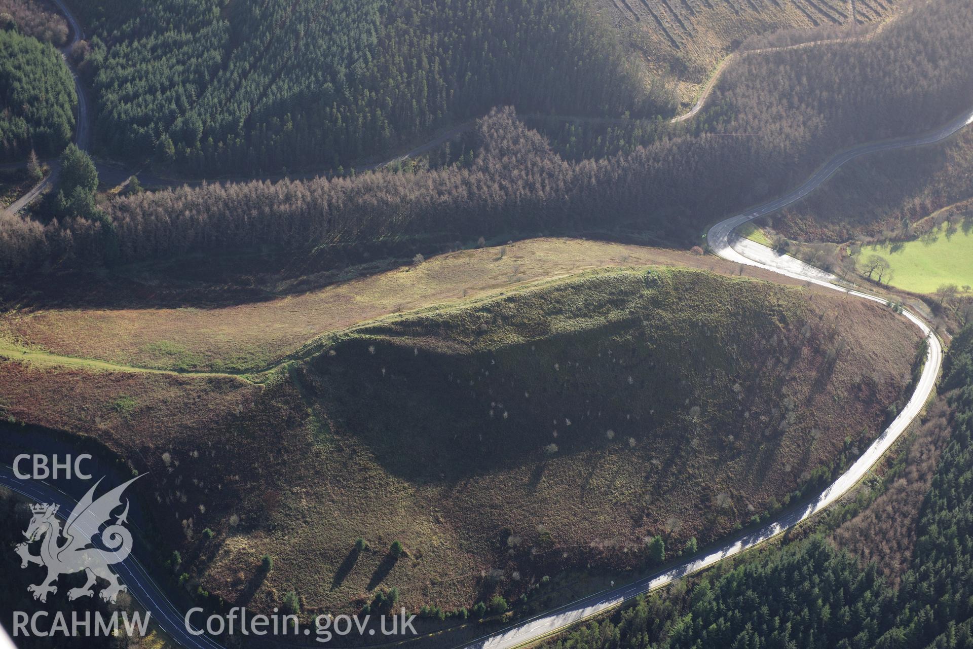 RCAHMW colour oblique photograph of Sugarloaf hillfort. Taken by Toby Driver on 23/11/2012.