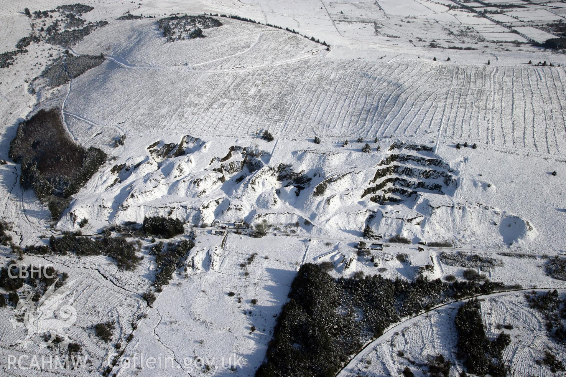 RCAHMW colour oblique photograph of Rosebush Quarry. Taken by Toby Driver on 02/02/2012.