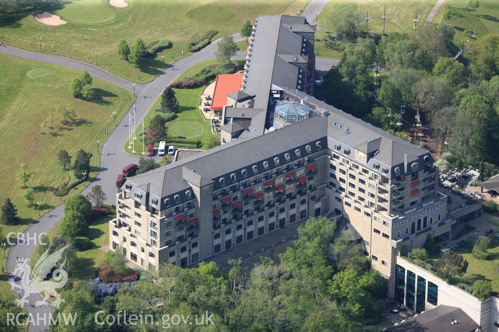 RCAHMW colour oblique photograph of Celtic Manor, Caerleon. Taken by Toby Driver on 22/05/2012.