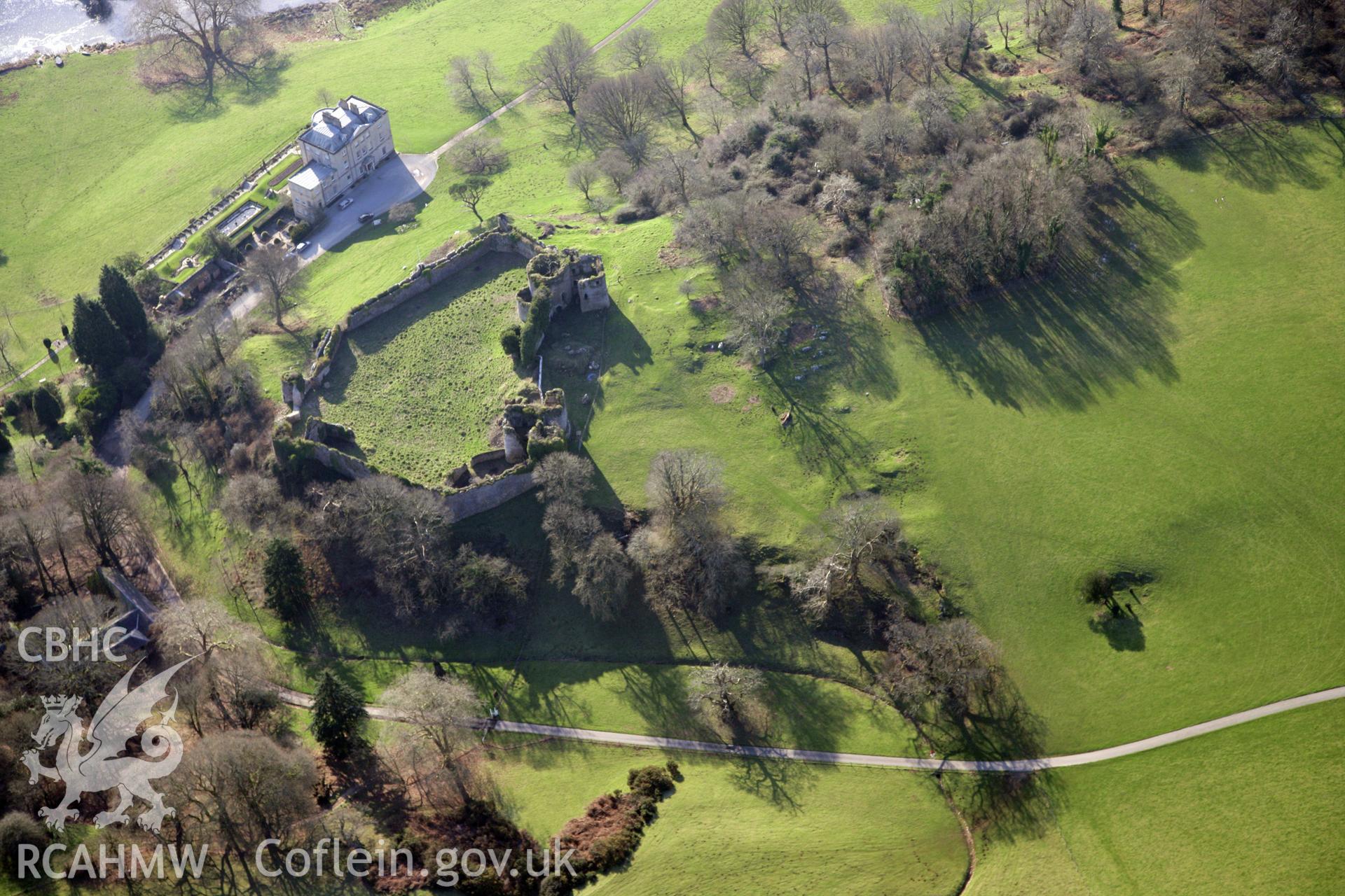 RCAHMW colour oblique photograph of Penrice Castle. Taken by Toby Driver on 02/02/2012.