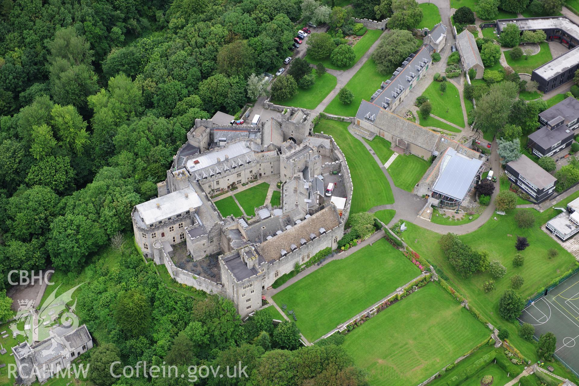 RCAHMW colour oblique photograph of St Donat's Castle. Taken by Toby Driver on 05/07/2012.