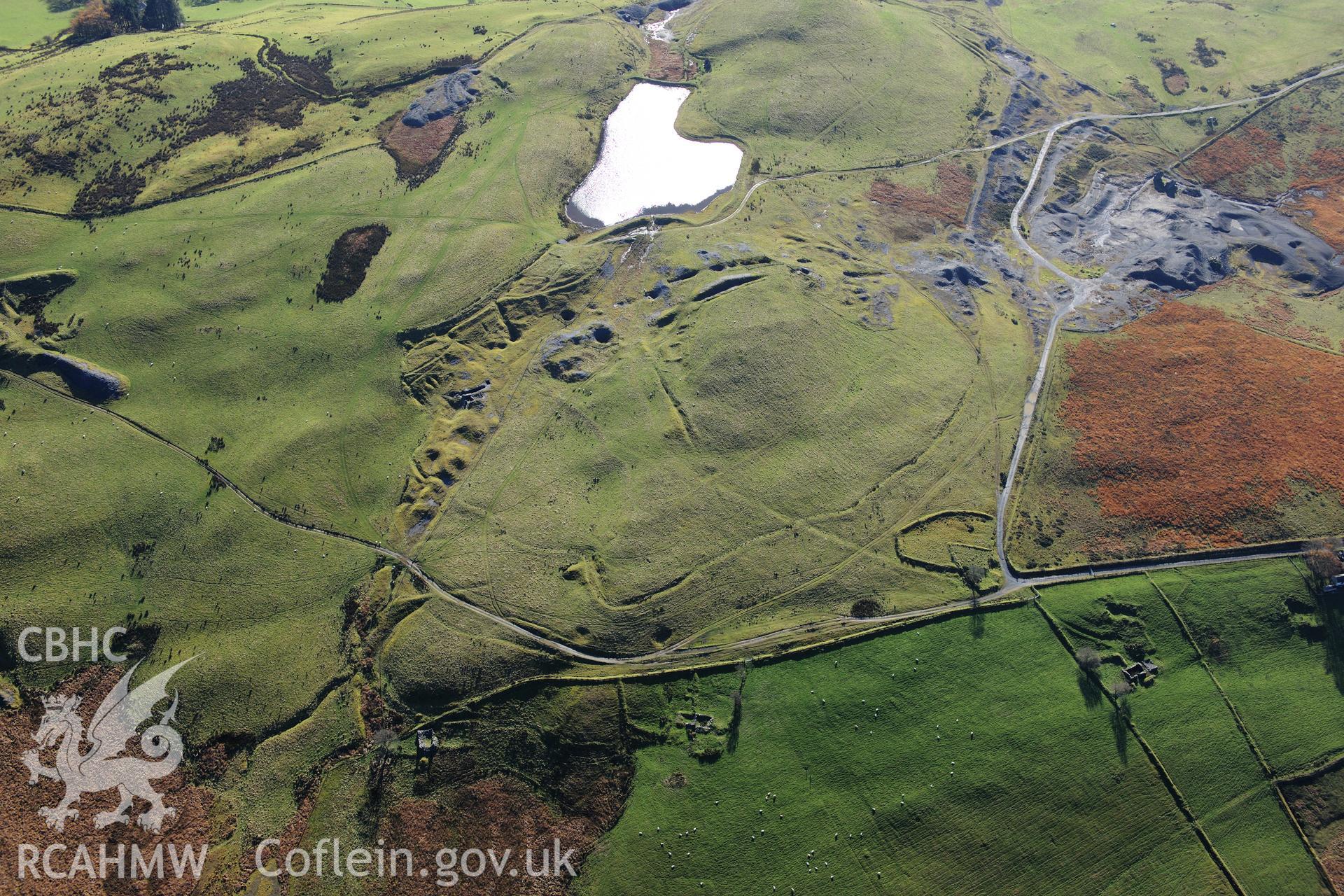 RCAHMW colour oblique photograph of Glogfach lead mine, SAM recommendation. Taken by Toby Driver on 05/11/2012.