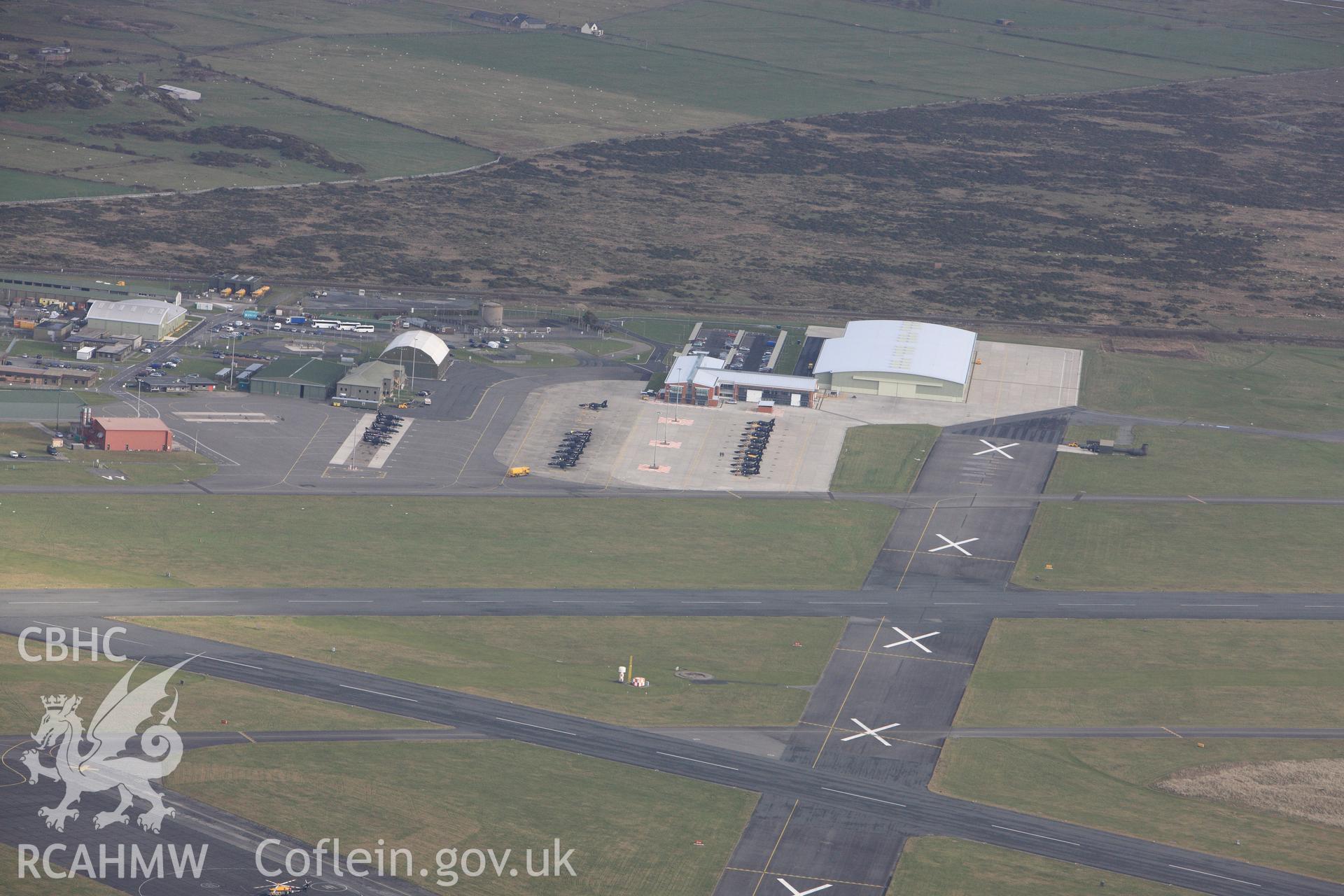 RCAHMW colour oblique photograph of RAF Valley, view from south-west. Taken by Toby Driver on 13/01/2012.