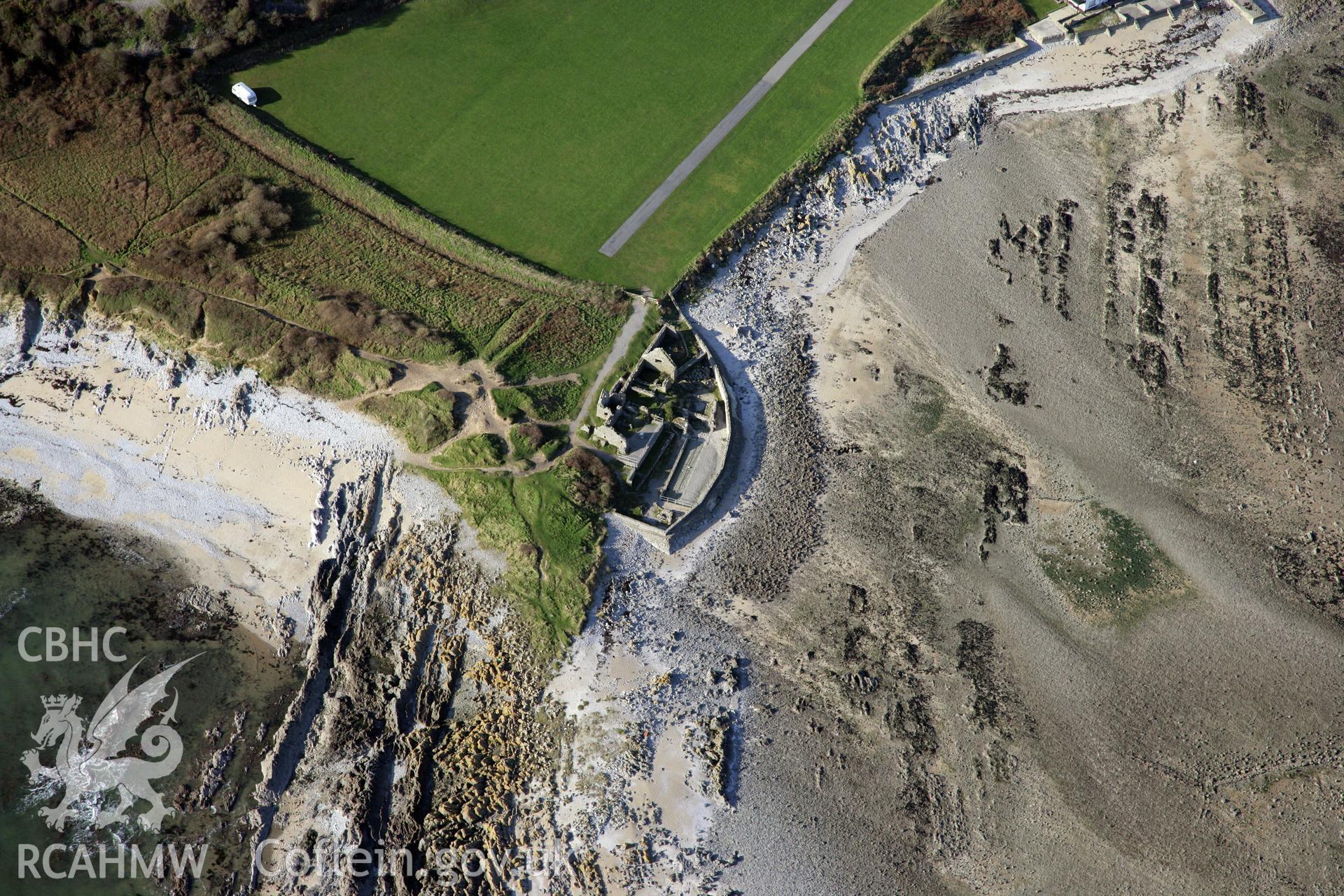 RCAHMW colour oblique photograph of Port Eynon Salt House. Taken by Toby Driver on 02/02/2012.