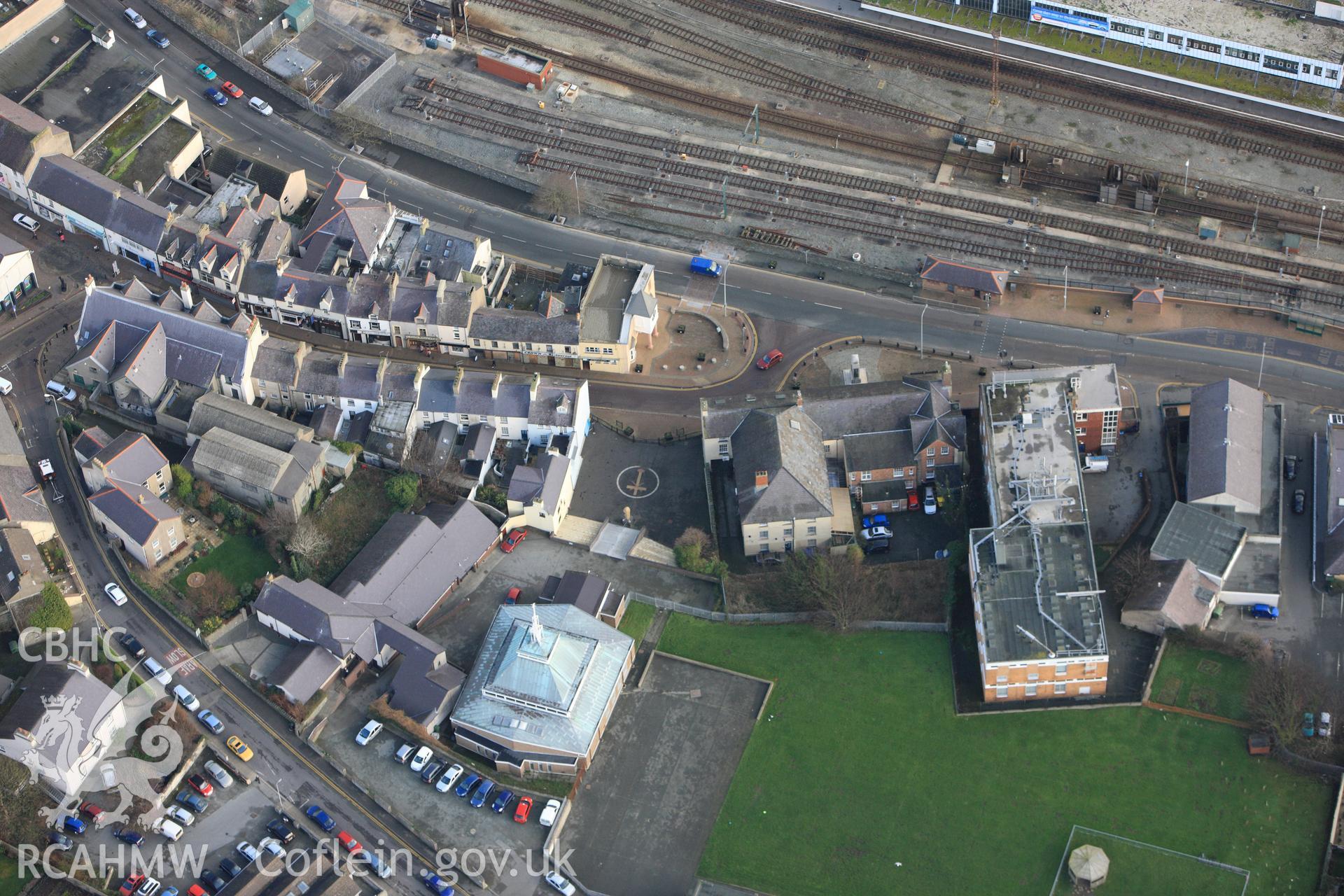 RCAHMW colour oblique photograph of Catholic Church, Holyhead. Taken by Toby Driver on 13/01/2012.