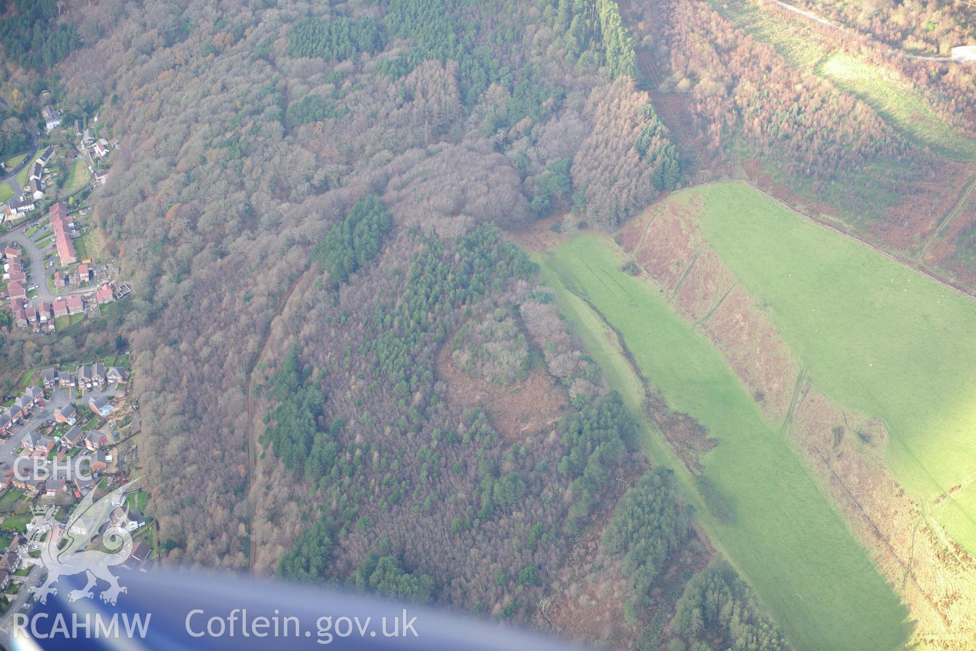 RCAHMW colour oblique photograph of Craig Ty isaf Camp. Taken by Toby Driver on 28/11/2012.