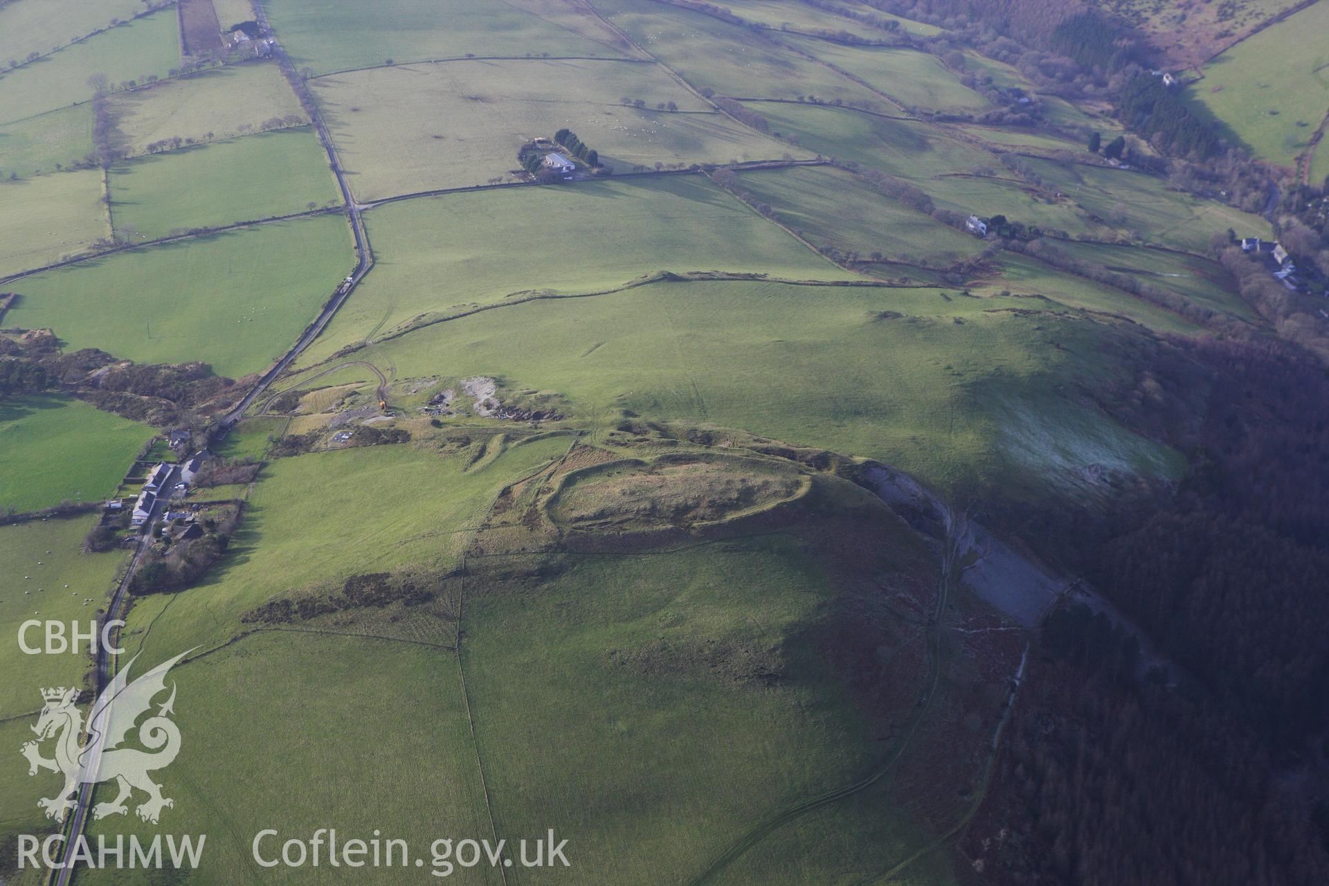 RCAHMW colour oblique photograph of Darren Camp, View from East. Taken by Toby Driver on 07/02/2012.