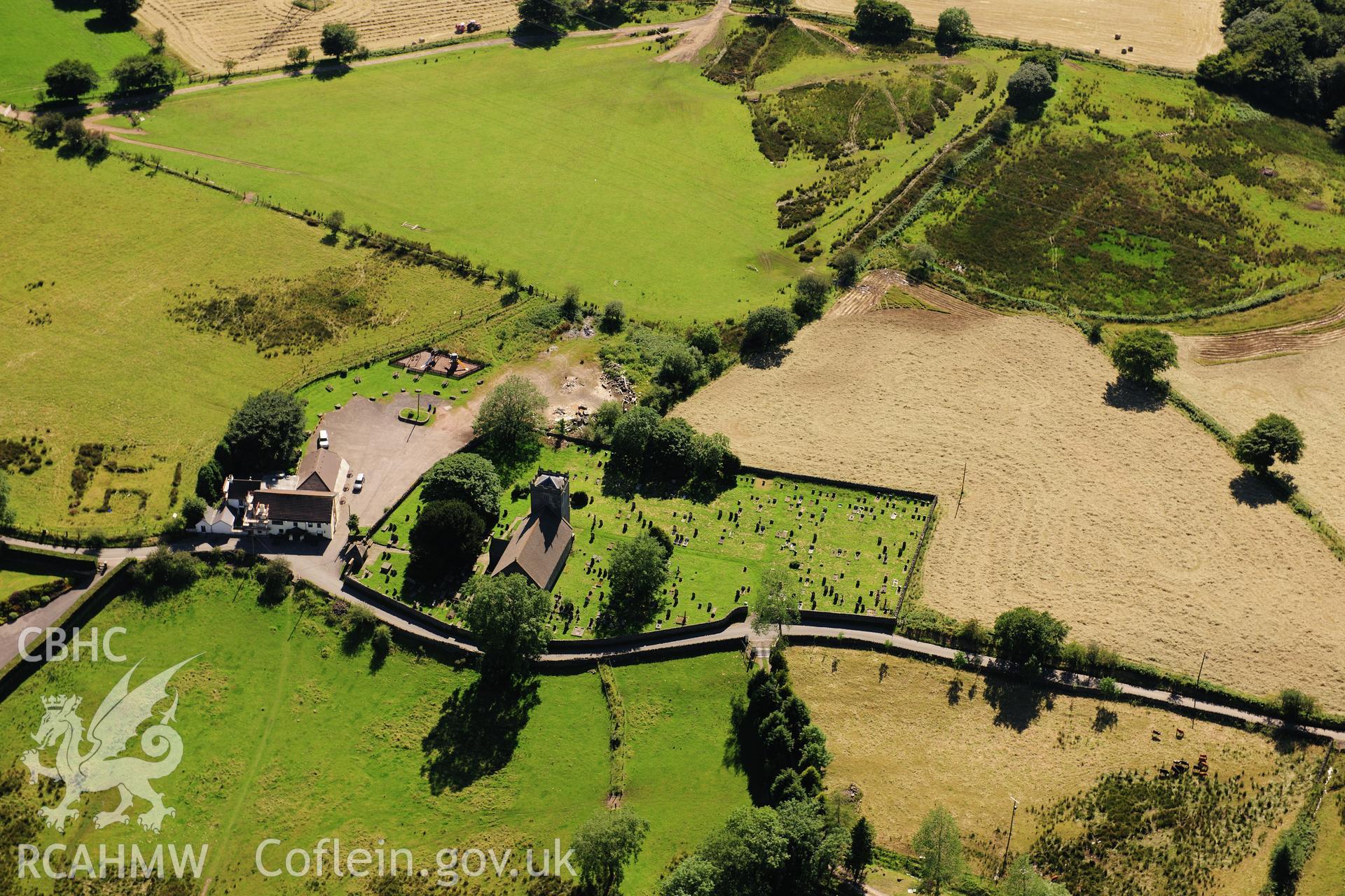 RCAHMW colour oblique photograph of St Ilan's Church. Taken by Toby Driver on 24/07/2012.