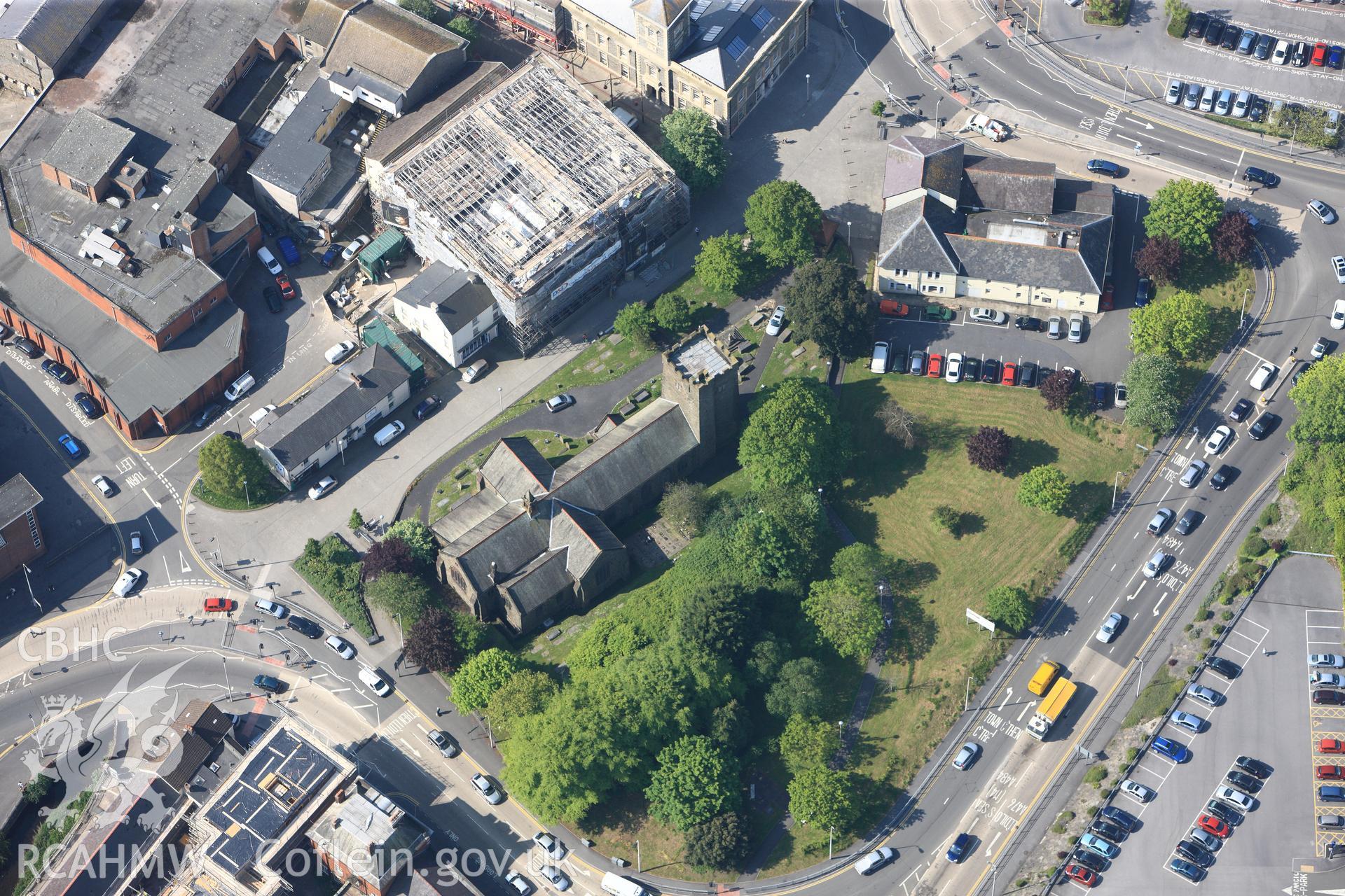 RCAHMW colour oblique photograph of Close view of St Ellyw's Church, looking south west. Taken by Toby Driver on 24/05/2012.