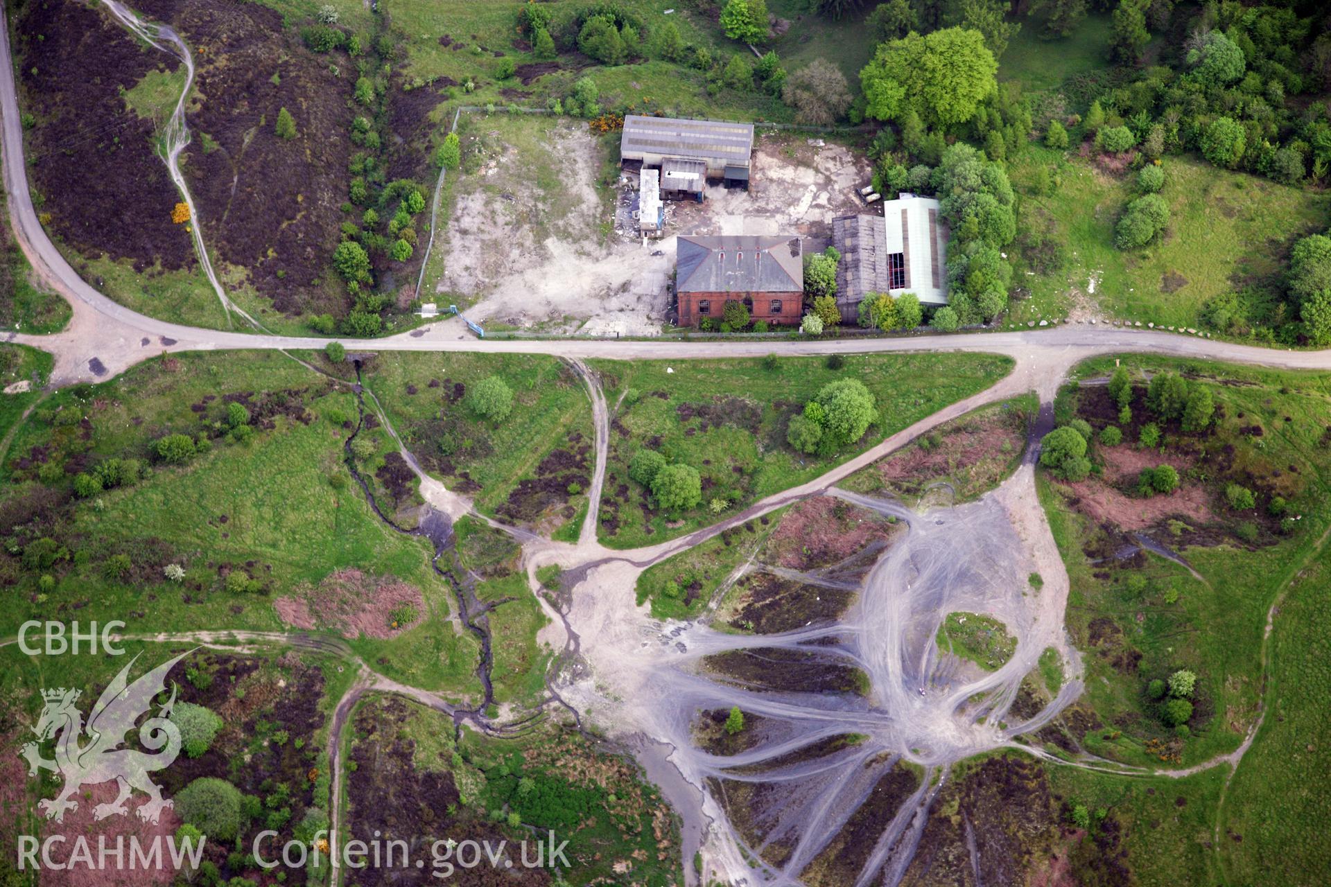 RCAHMW colour oblique photograph of Engine House, Lower Navigation Colliery. Taken by Toby Driver on 22/05/2012.