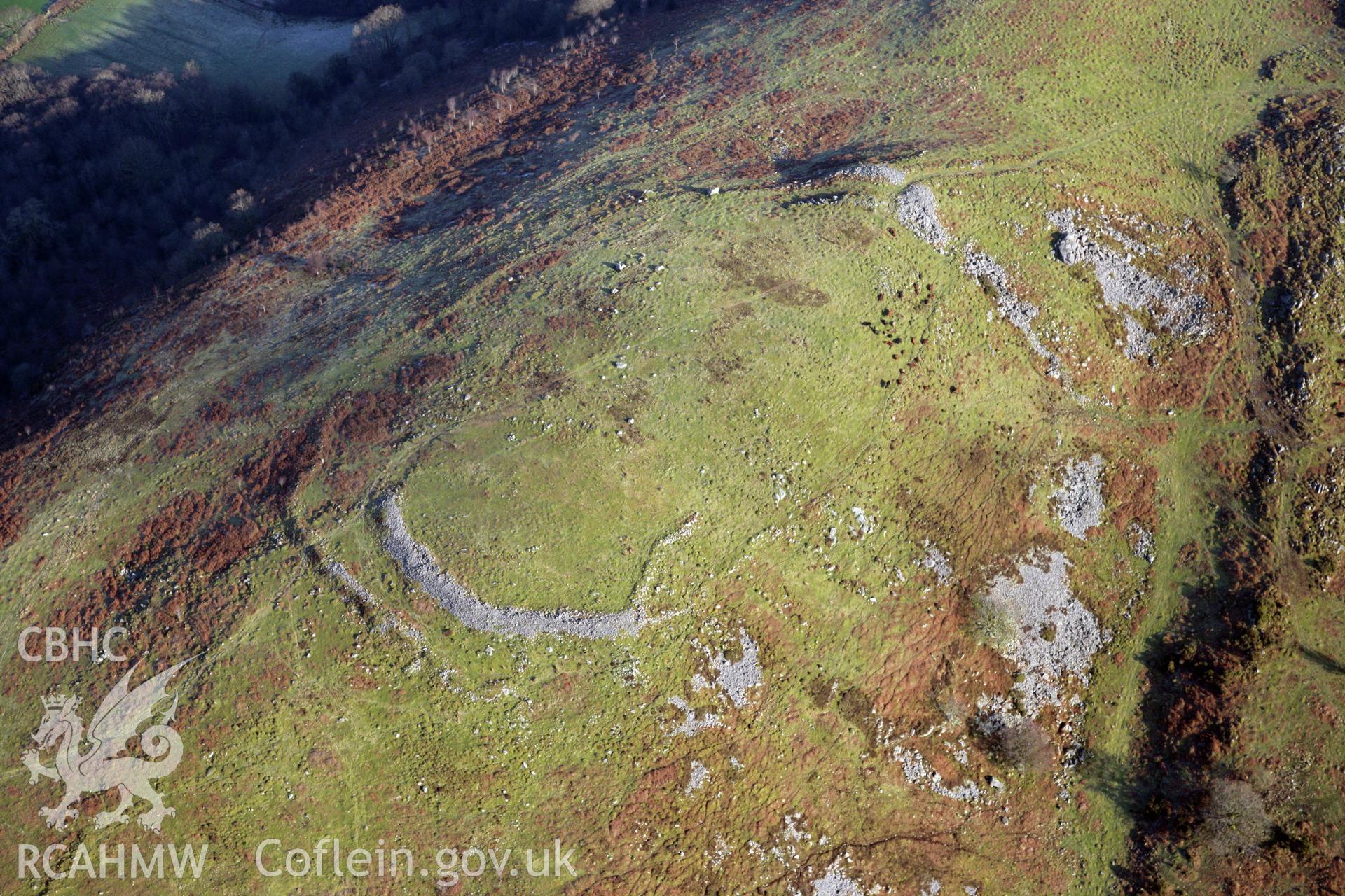 RCAHMW colour oblique photograph of Gaer Fach. Taken by Toby Driver on 02/02/2012.