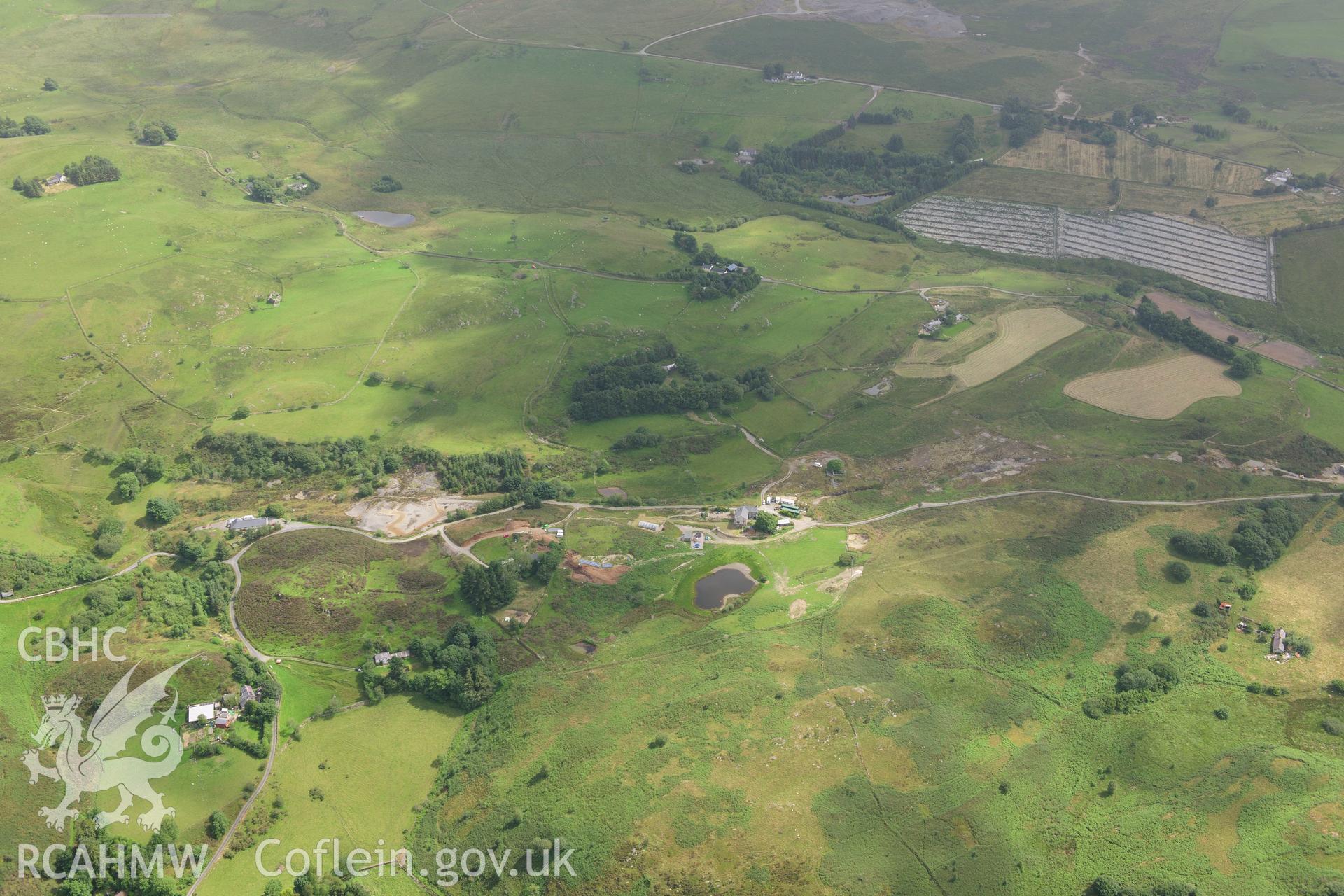 RCAHMW colour oblique photograph of Logaulas Lead Mine, Lisburne Mine. Taken by Toby Driver on 27/07/2012.