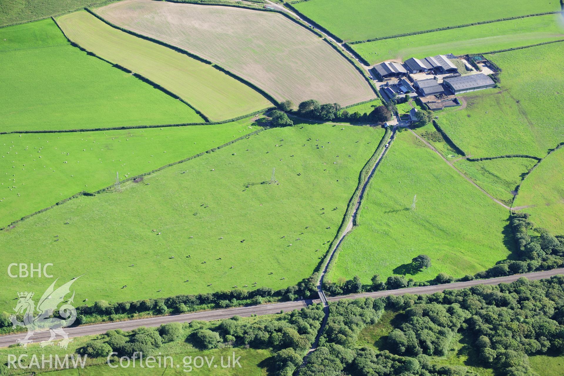 RCAHMW colour oblique photograph of Stormy Grange, site of earthworks. Taken by Toby Driver on 24/07/2012.