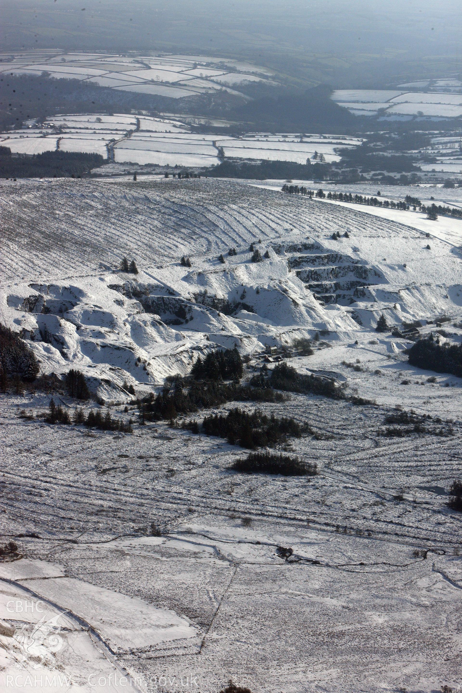 RCAHMW colour oblique photograph of Rosebush Quarry. Taken by Toby Driver on 02/02/2012.